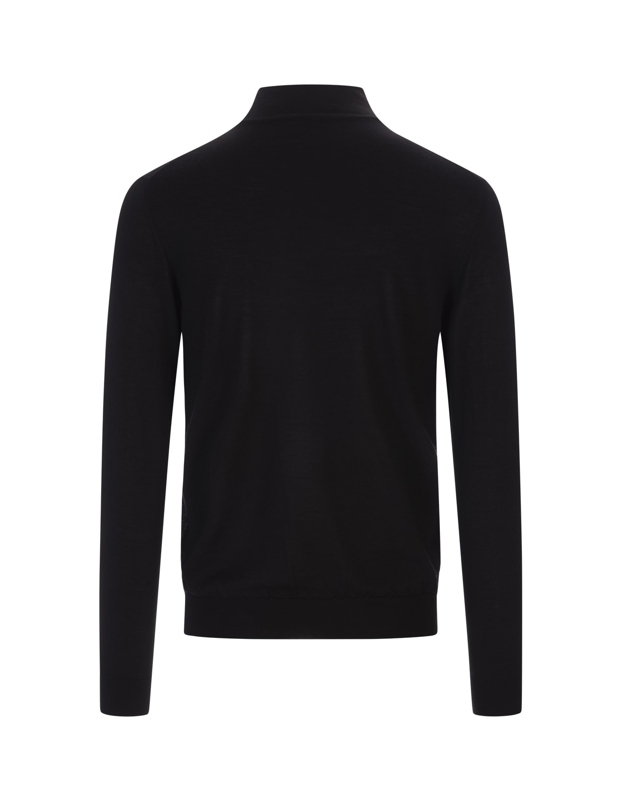 Shop Fedeli Dark Blue Half-zip Favonio Pullover In Silk And Cashmere