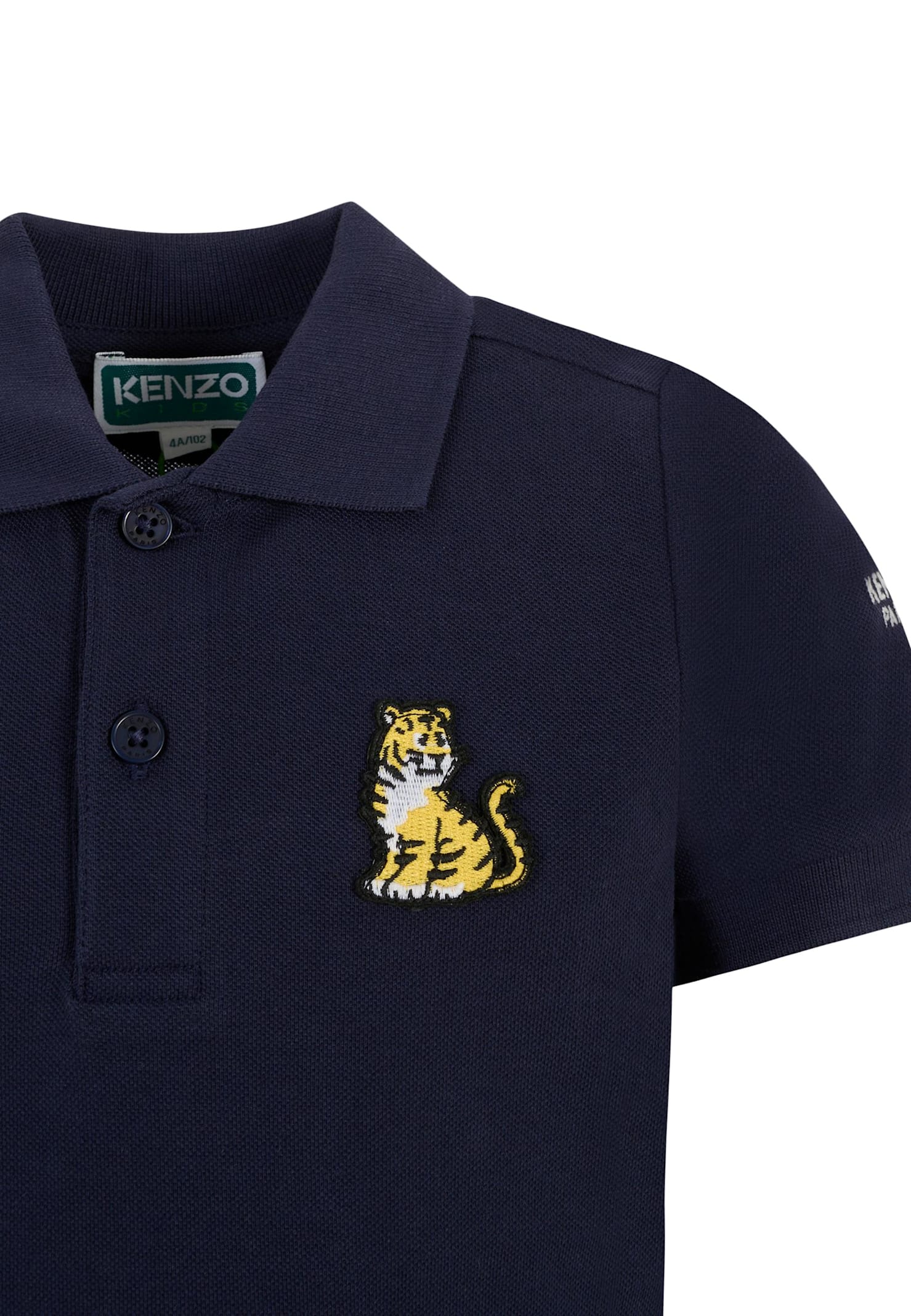 Kenzo Blue Polo Shirt For Boy With Kotora In Blue