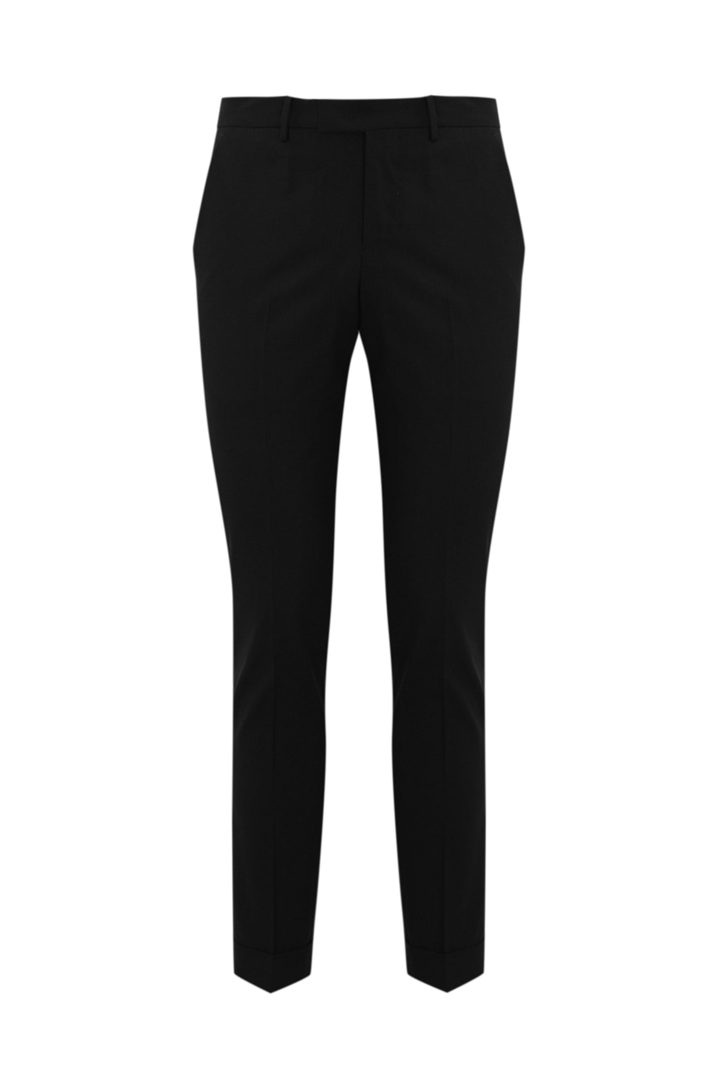 Pt Torino Master F.f. Trousers In Stretch Wool In Nero