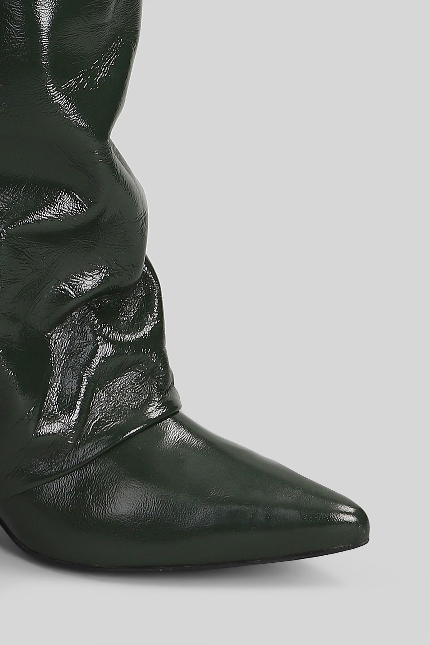 Alchimia High Heels Boots In Green Leather In Green