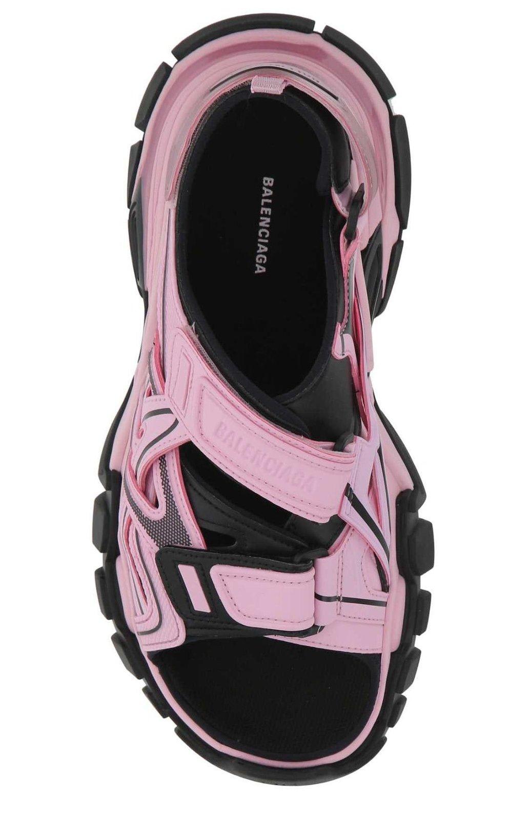Balenciaga Track Logo-detailed And Rubber Sandals In Pink |