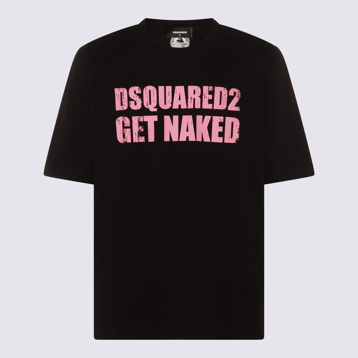 Shop Dsquared2 Black And Pink Cotton T-shirt