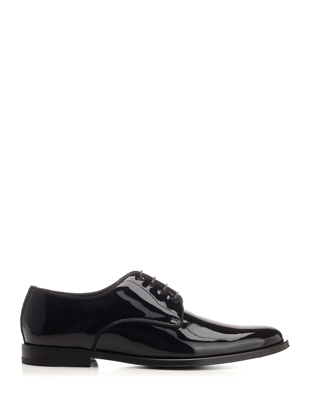 Shop Dolce & Gabbana Lace-up Derbies In Patent Leather In Nero