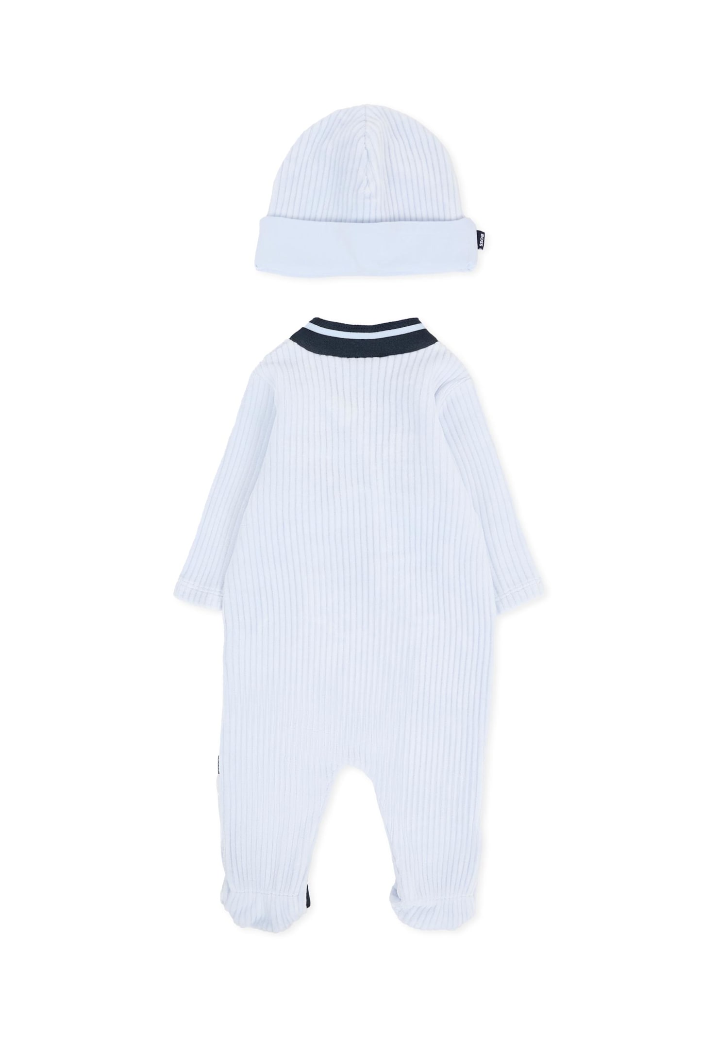 Hugo Boss Light Blue Babygrow For Baby Boy With Logo In Blue