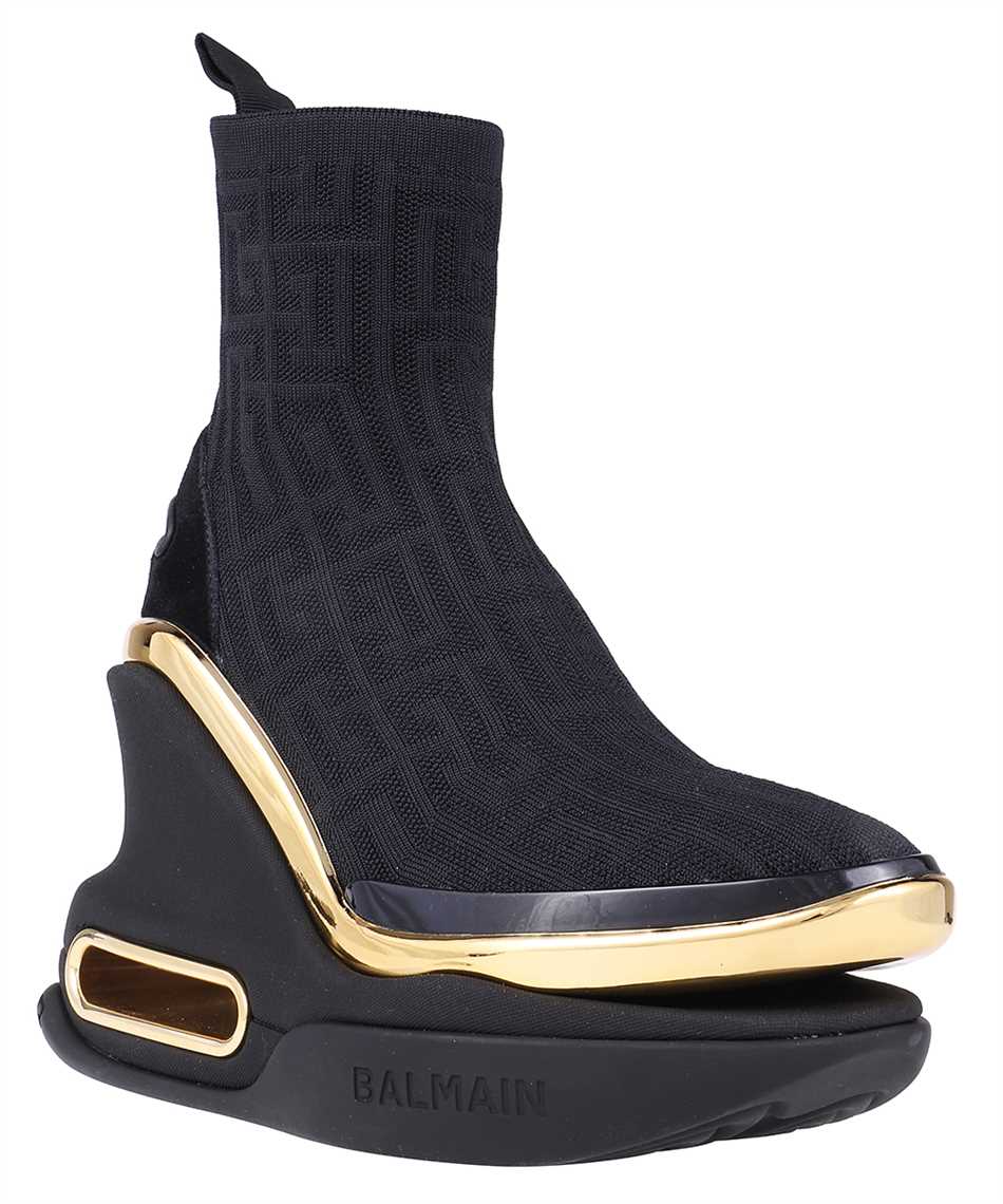 Balmain High-top Fabric Sneakers In Black