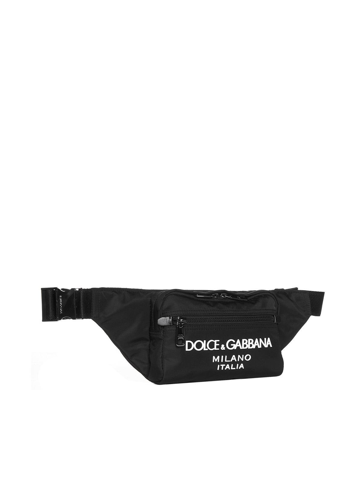 Shop Dolce & Gabbana Logo Embossed Zipped Belt Bag In Nero