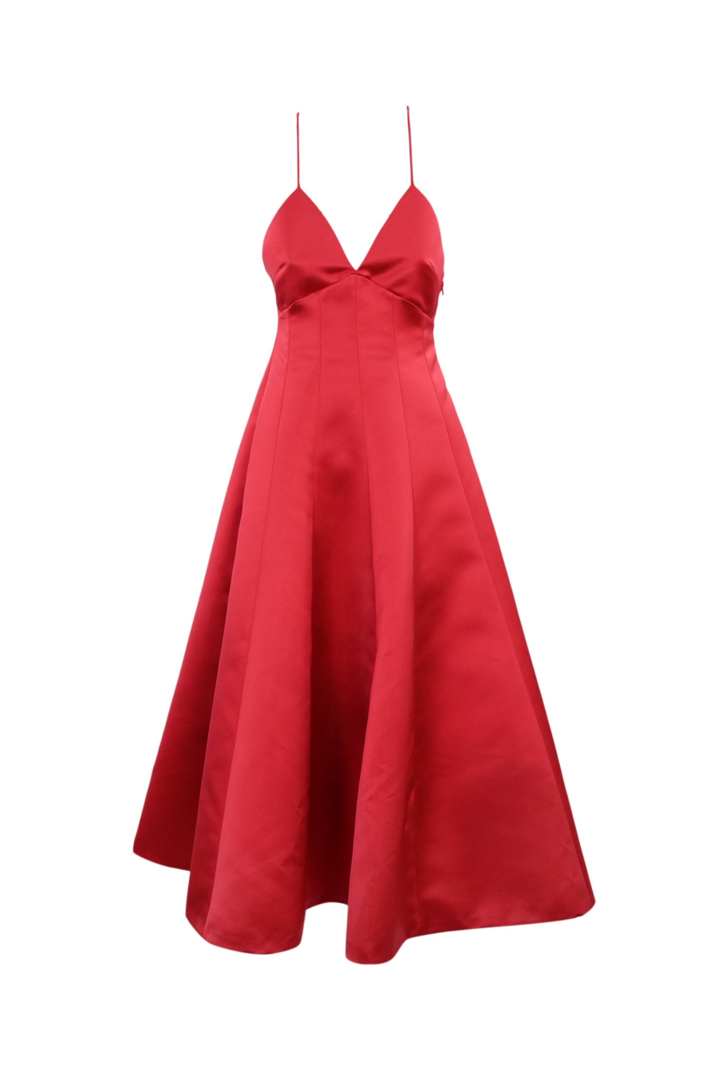 Philosophy Di Lorenzo Serafini Long Red Duchess Dress In Rosso