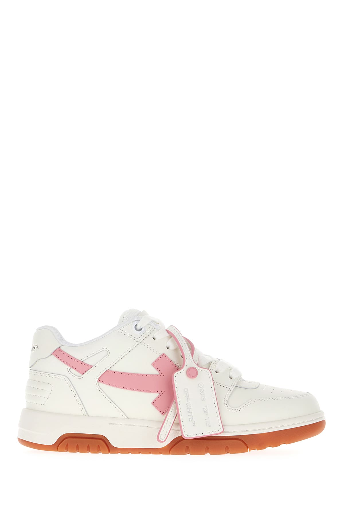 Off-white Two-tone Leather And Polyester Out Off Office Sneakers In White Rose