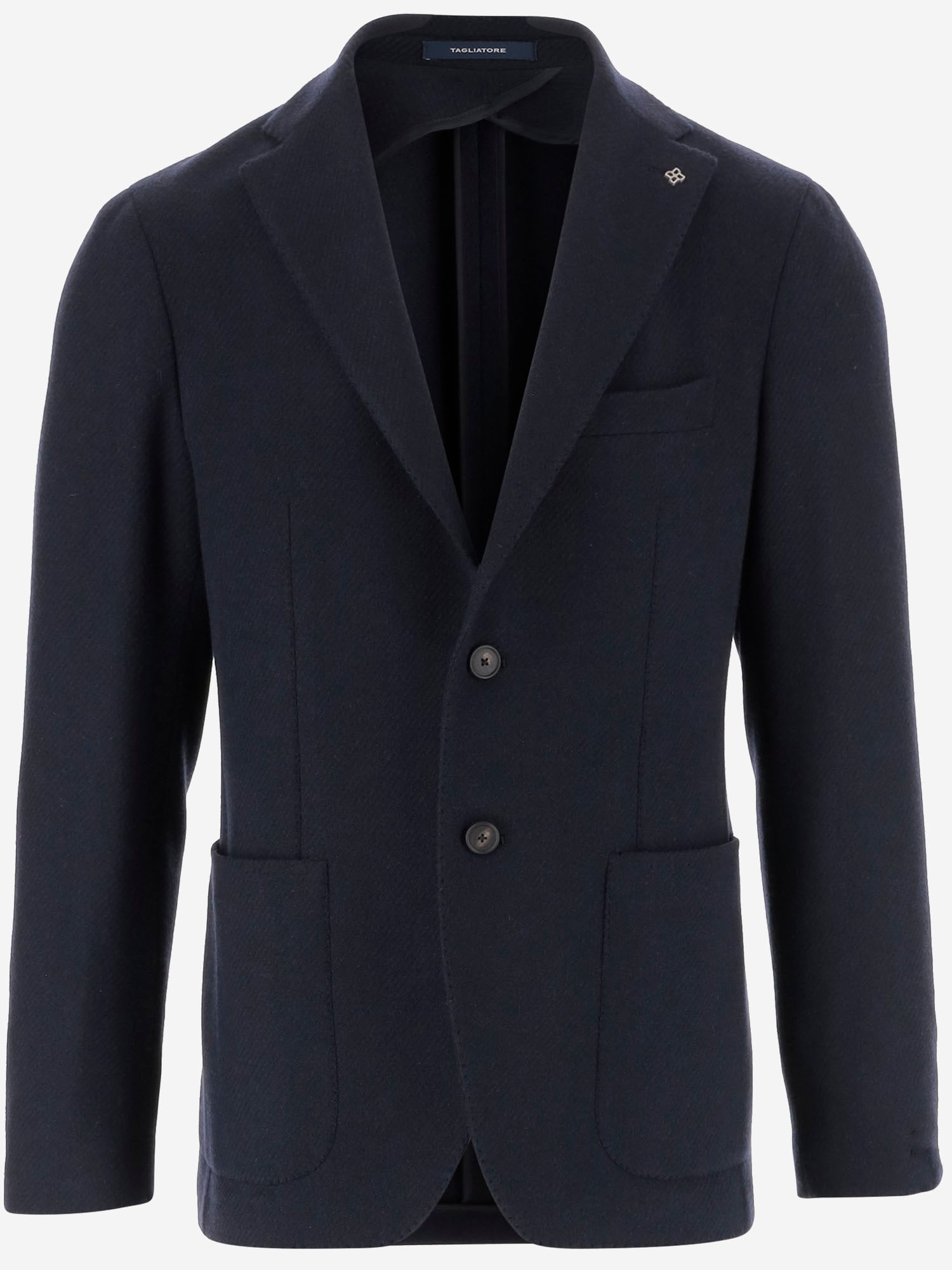 Tagliatore Single-breasted Virgin Wool And Cashmere Blazer In Blue