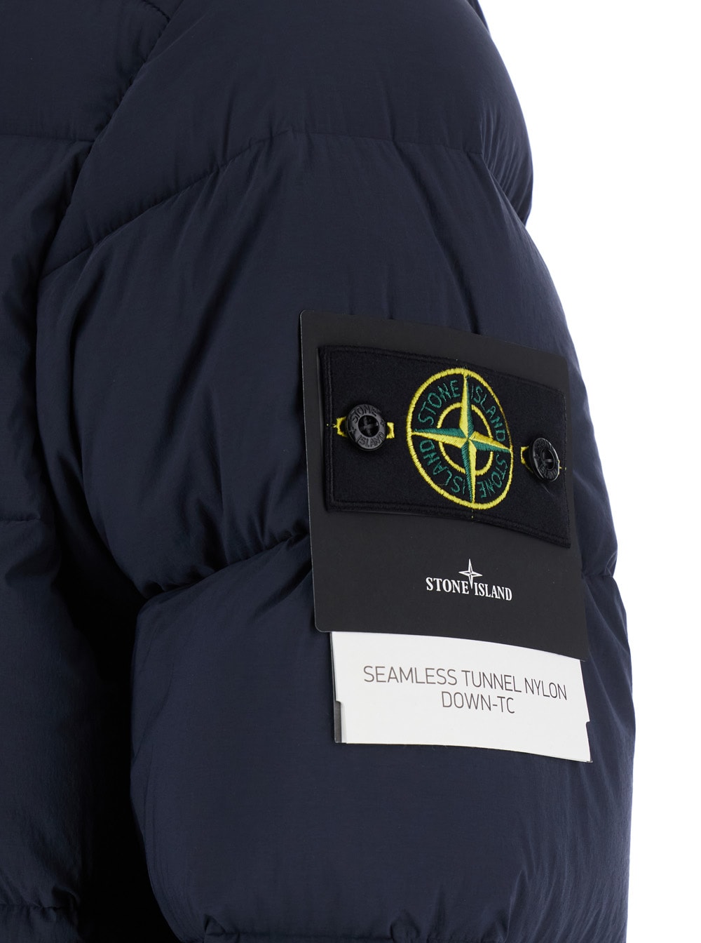 Stone Island Drop-proof Down Jacket With Hood In Blue