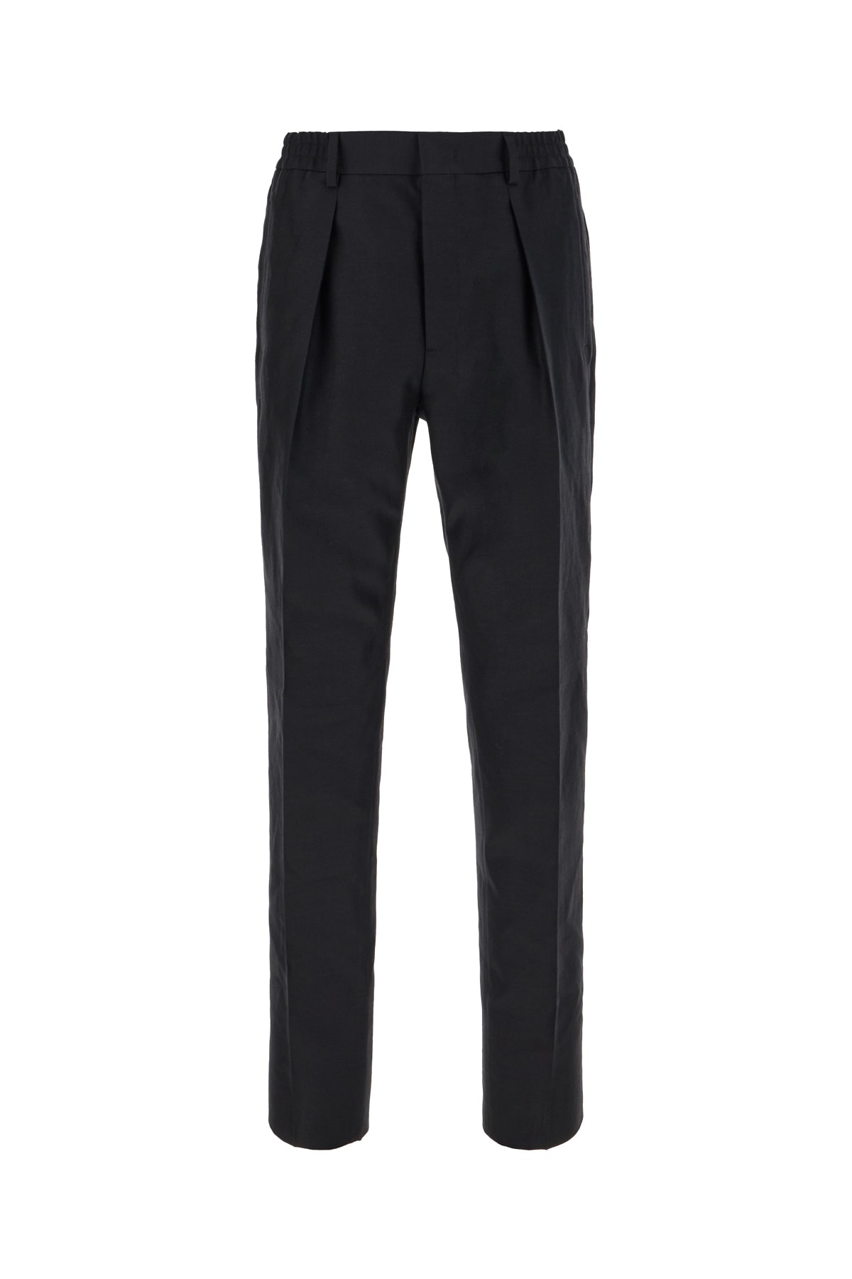 Shop Fendi Black Cotton Blend Pants In F0qa1