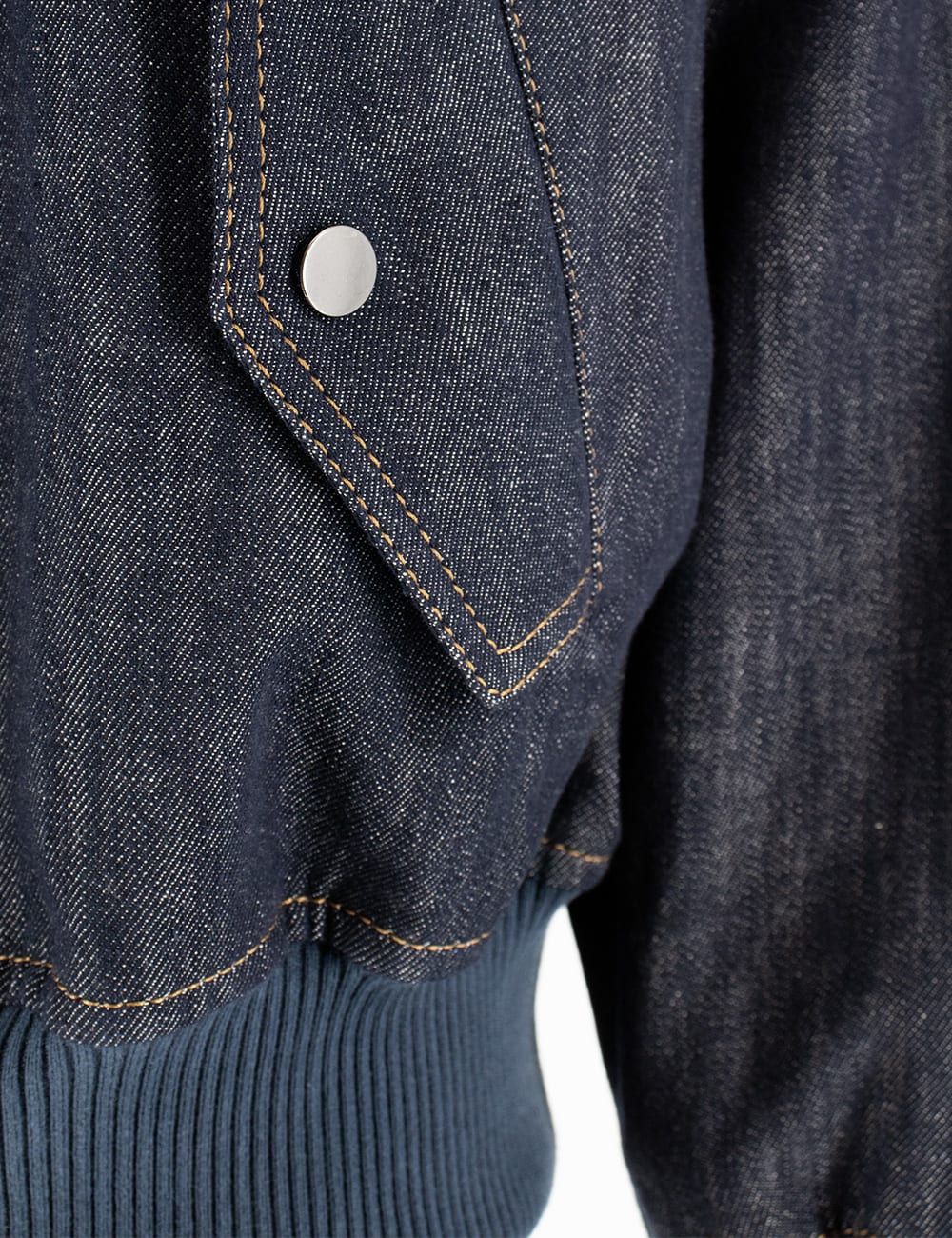 Brunello Cucinelli Denim-effect Twill Bomber Jacket With Shiny Zip In Denim Blu