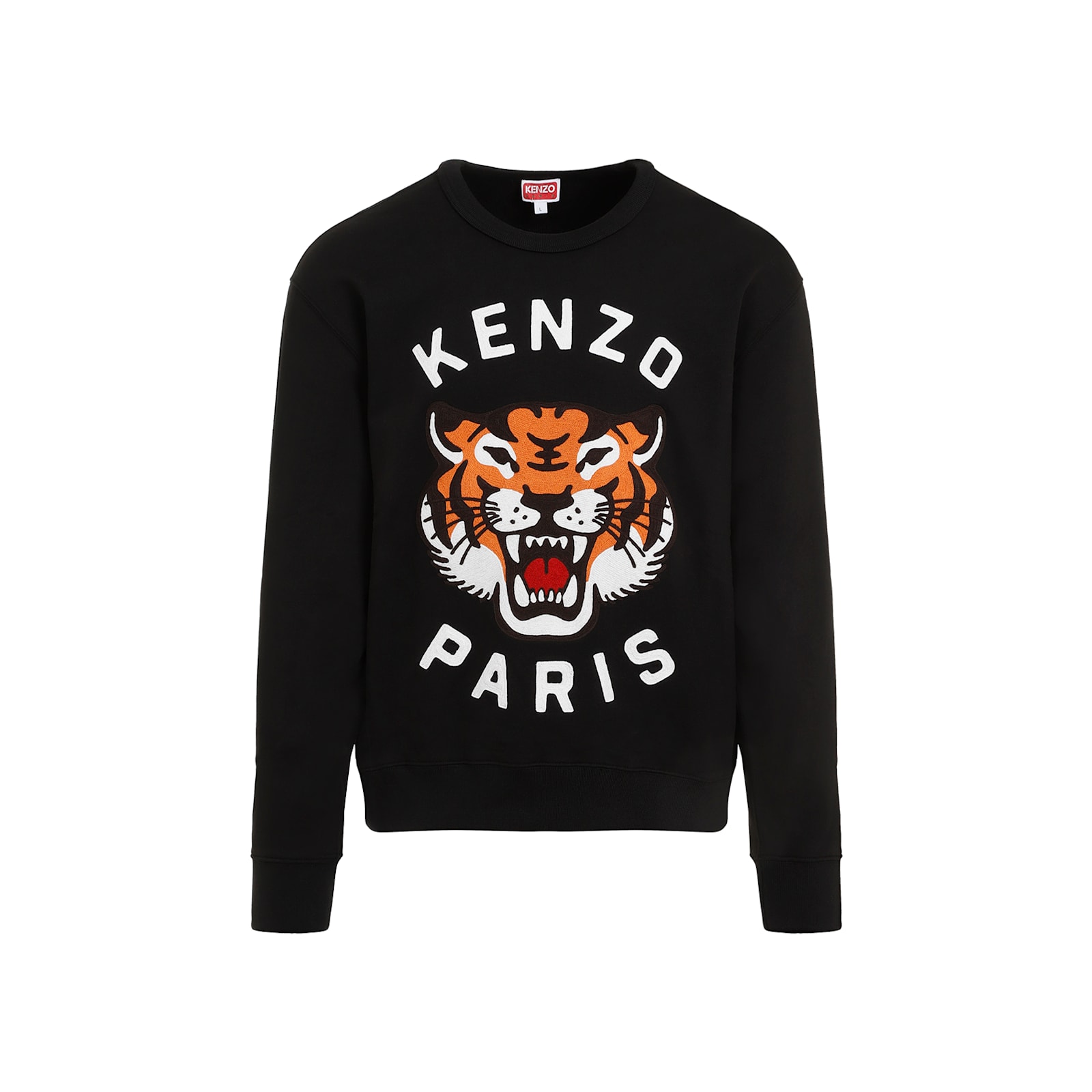 Shop Kenzo Lucky Tiger Cotton Sweatshirt In J Black