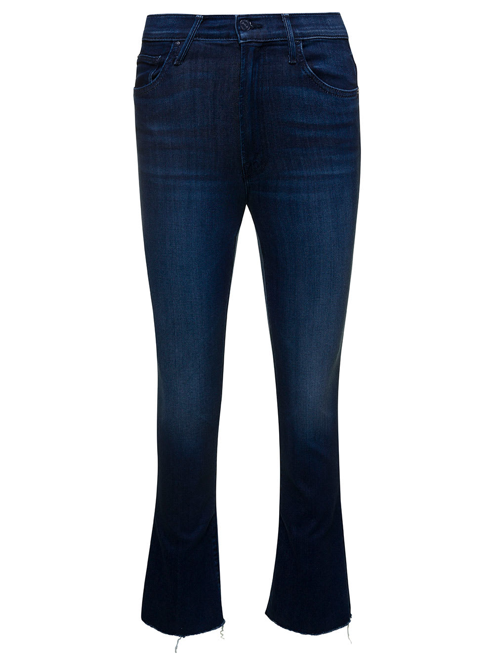 MOTHER THE INSIDER BLUE JEANS WITH LIGHTLY FLARED LEG IN COTTON BLEND DENIM WOMAN