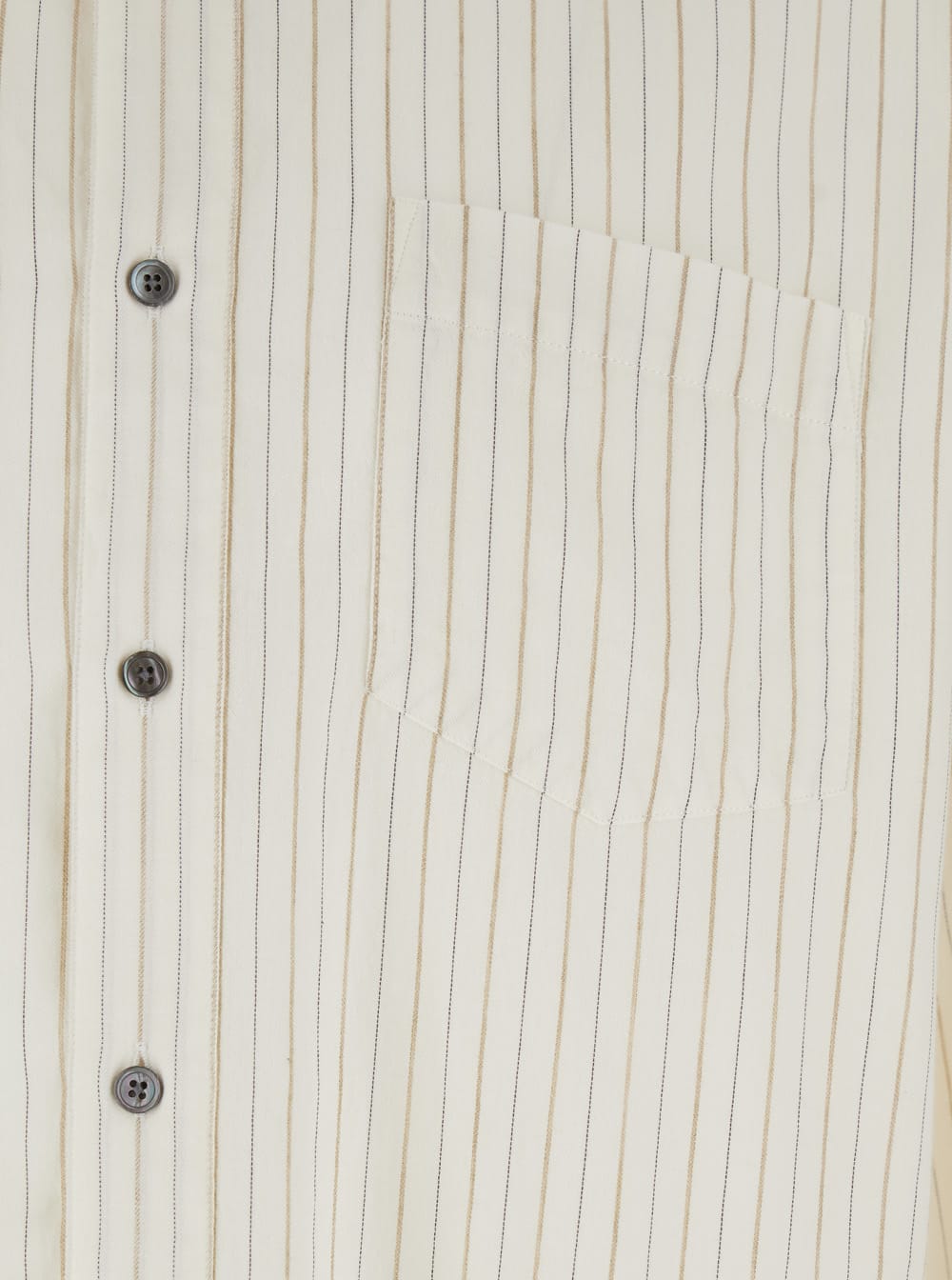 Sunflower Stable White Shirt With Classic Collar And All-over Striped Motif In Linen Blend Man