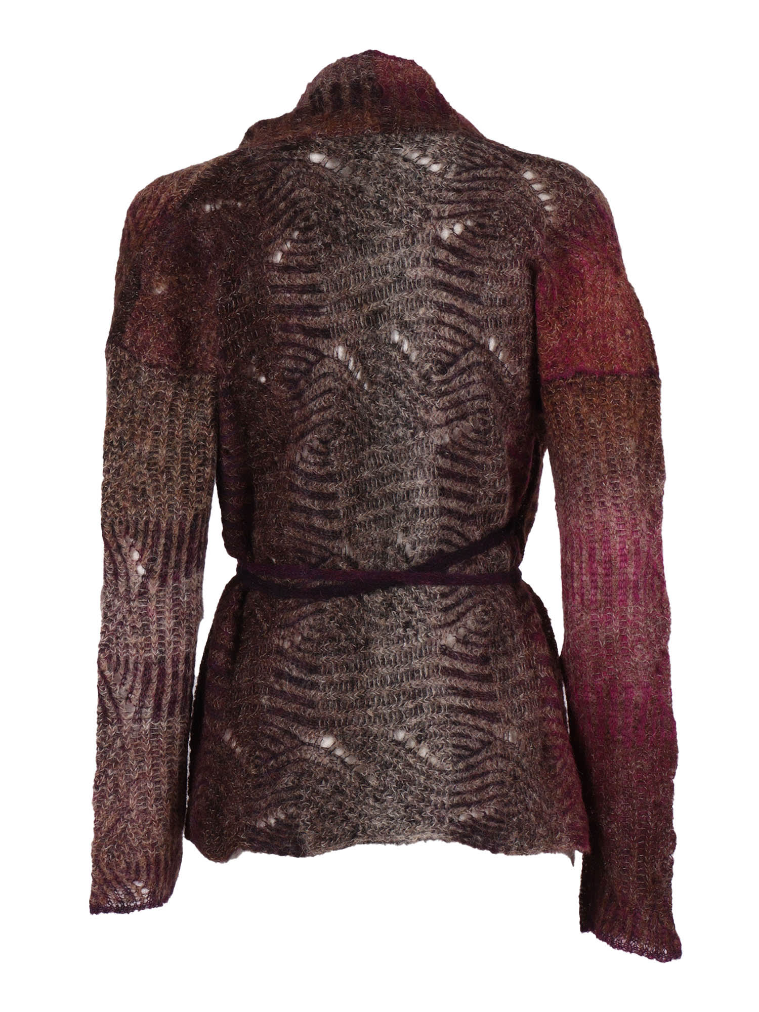 Kangra Cashmere Textured Alpaca Blend Wrap-style Top In Brown