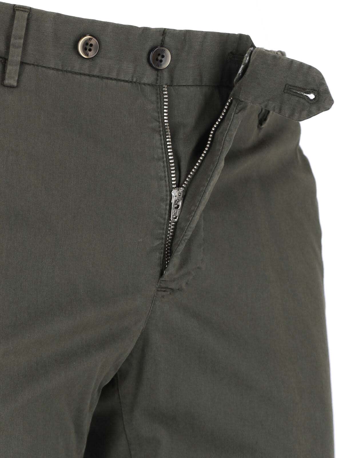 Pt Torino Straight Trousers With Pockets And Loops In Green