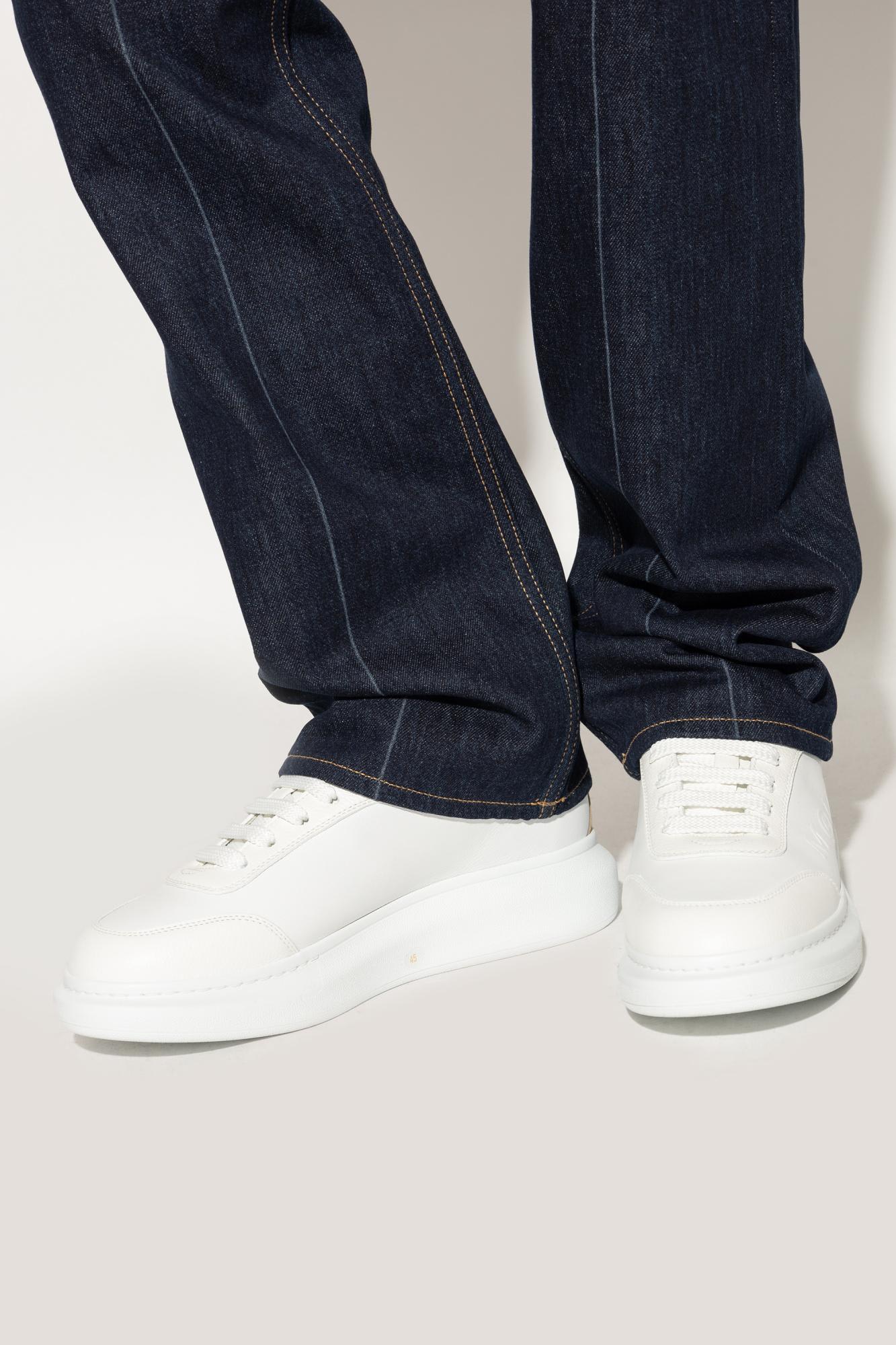Alexander Mcqueen Oversized Leather Sneakers Rubber Sole In White