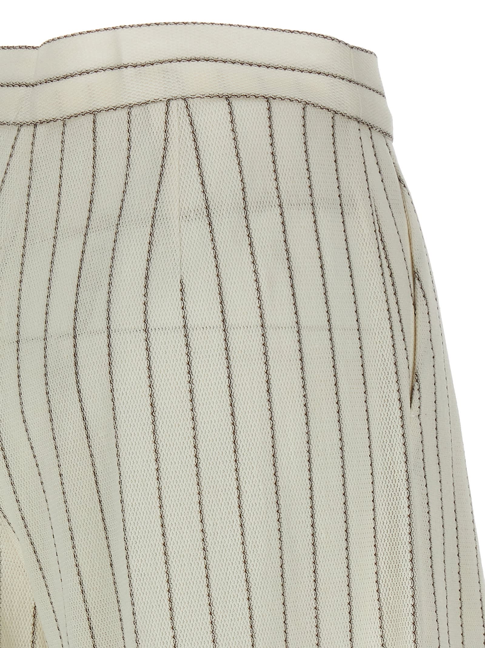Max Mara Clarion Pinstriped Straight-leg Pants In White