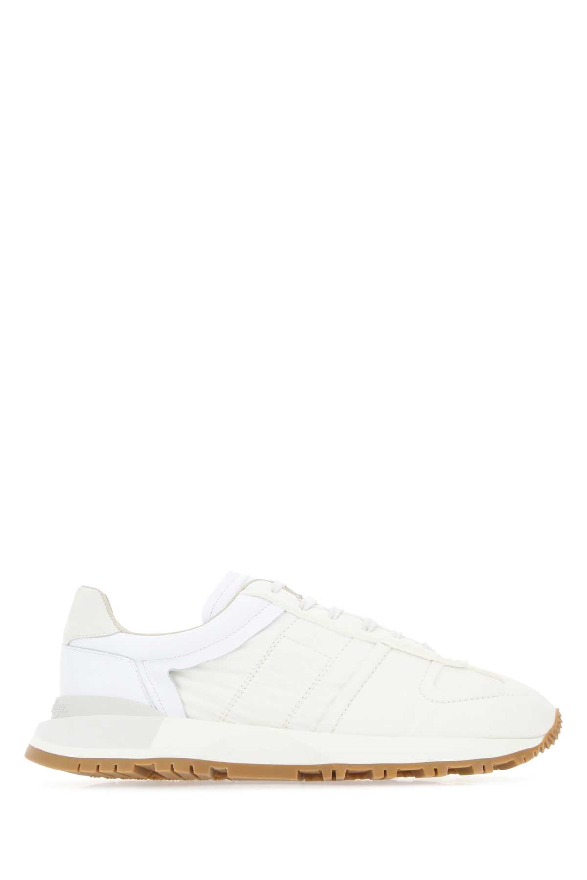 Shop Maison Margiela Ivory Fabric 50-50 Sneakers In T1003