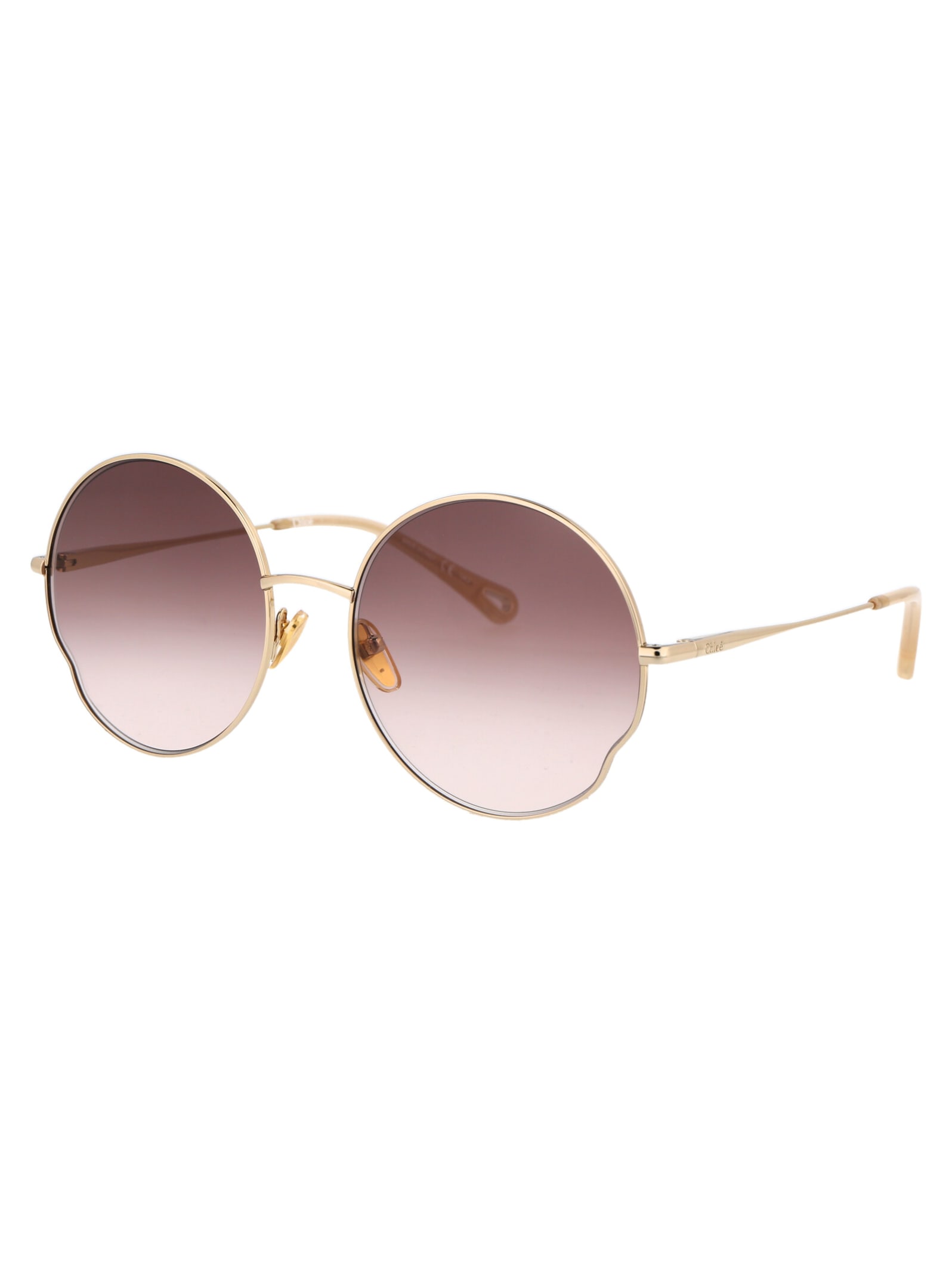 Shop Chloé Ch0095s Sunglasses In 005 Gold Gold Brown