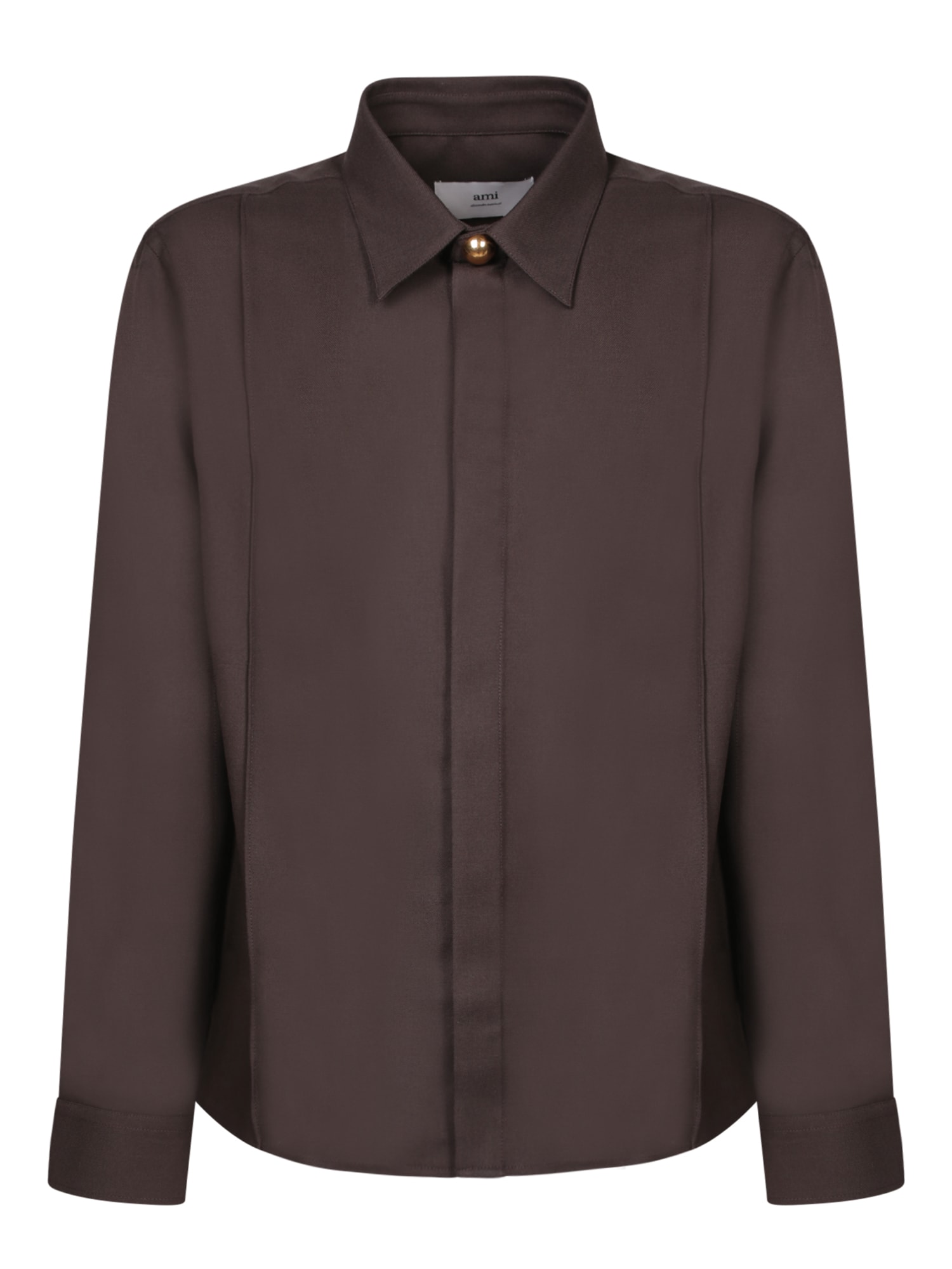 Brown Pintuck Shirt