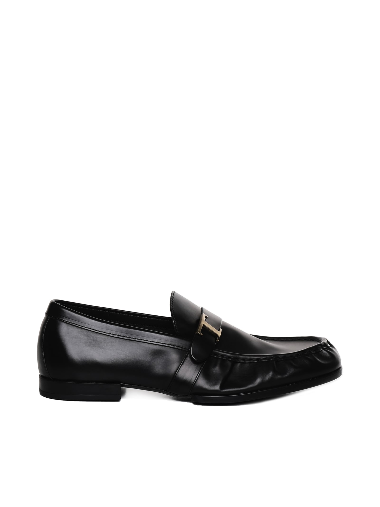 Shop Tod's T Timeless Moccasin In Leather In Black