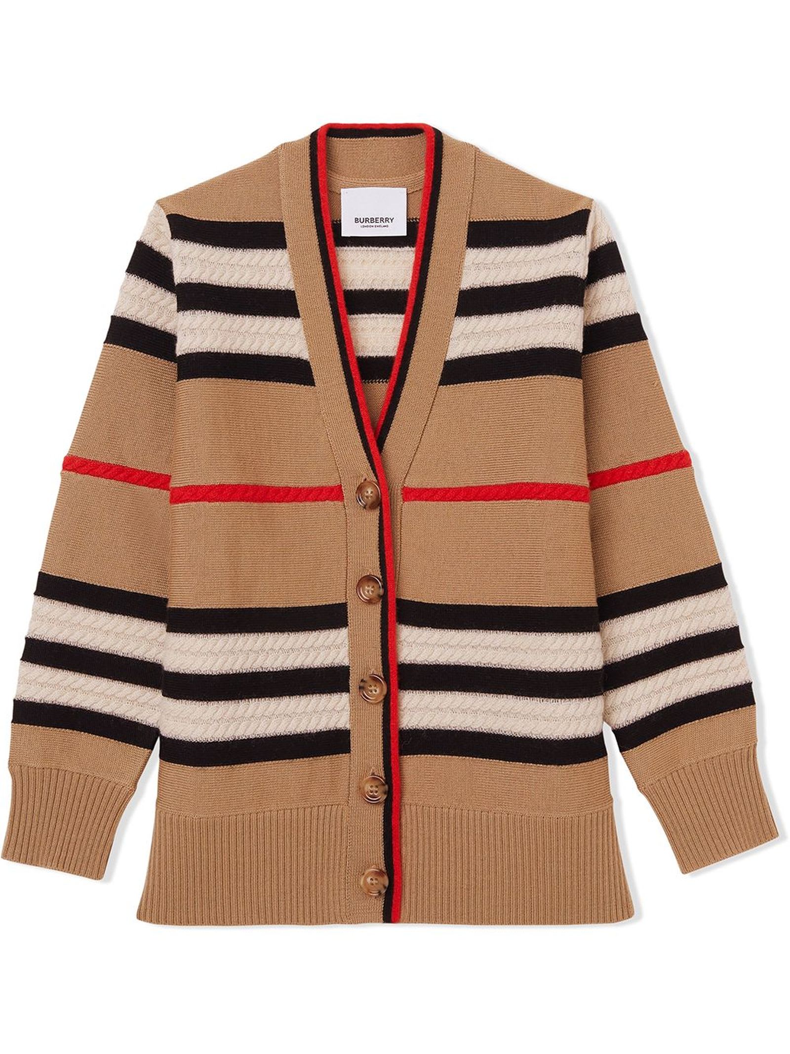 Burberry Beige Cashmere And Wool Cardigan