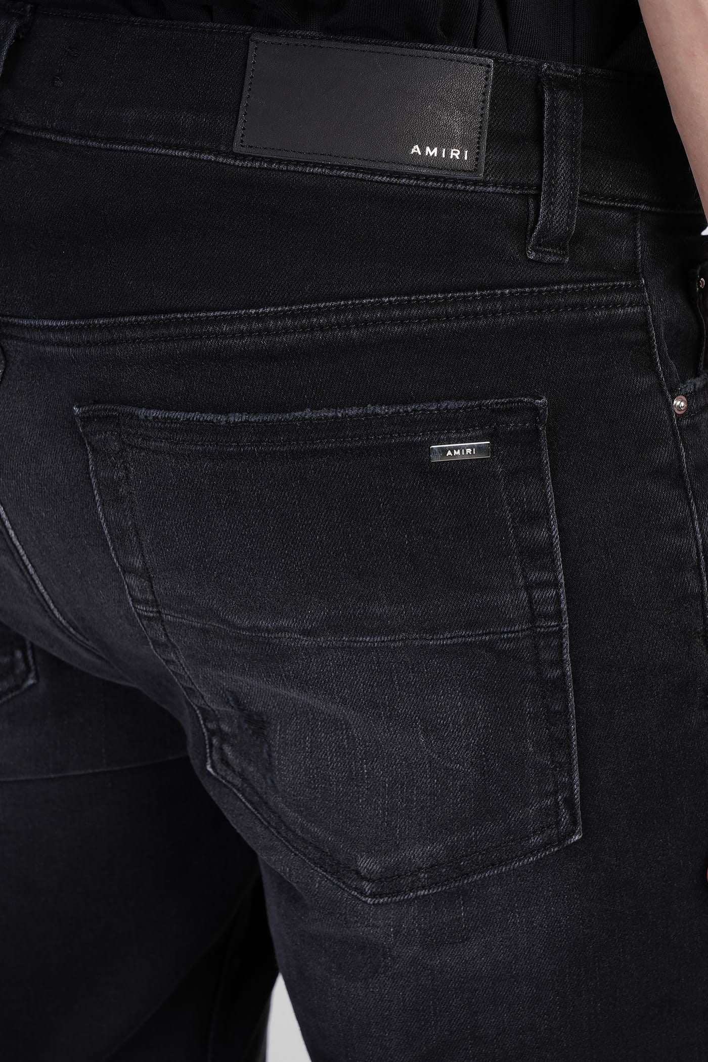 Amiri Stretch Denim Jeans Distressed Detailing In Black