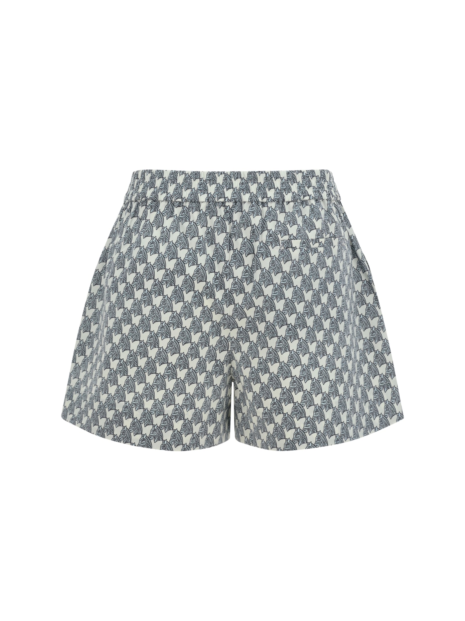 Shop Tory Burch Shorts In Blue Mini Zebra