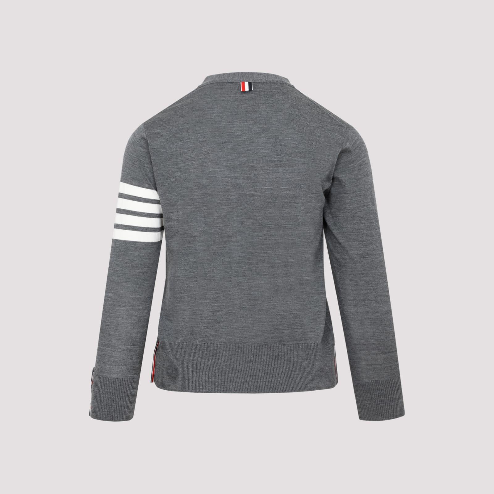 Shop Thom Browne Wool Cardigan In Med Grey