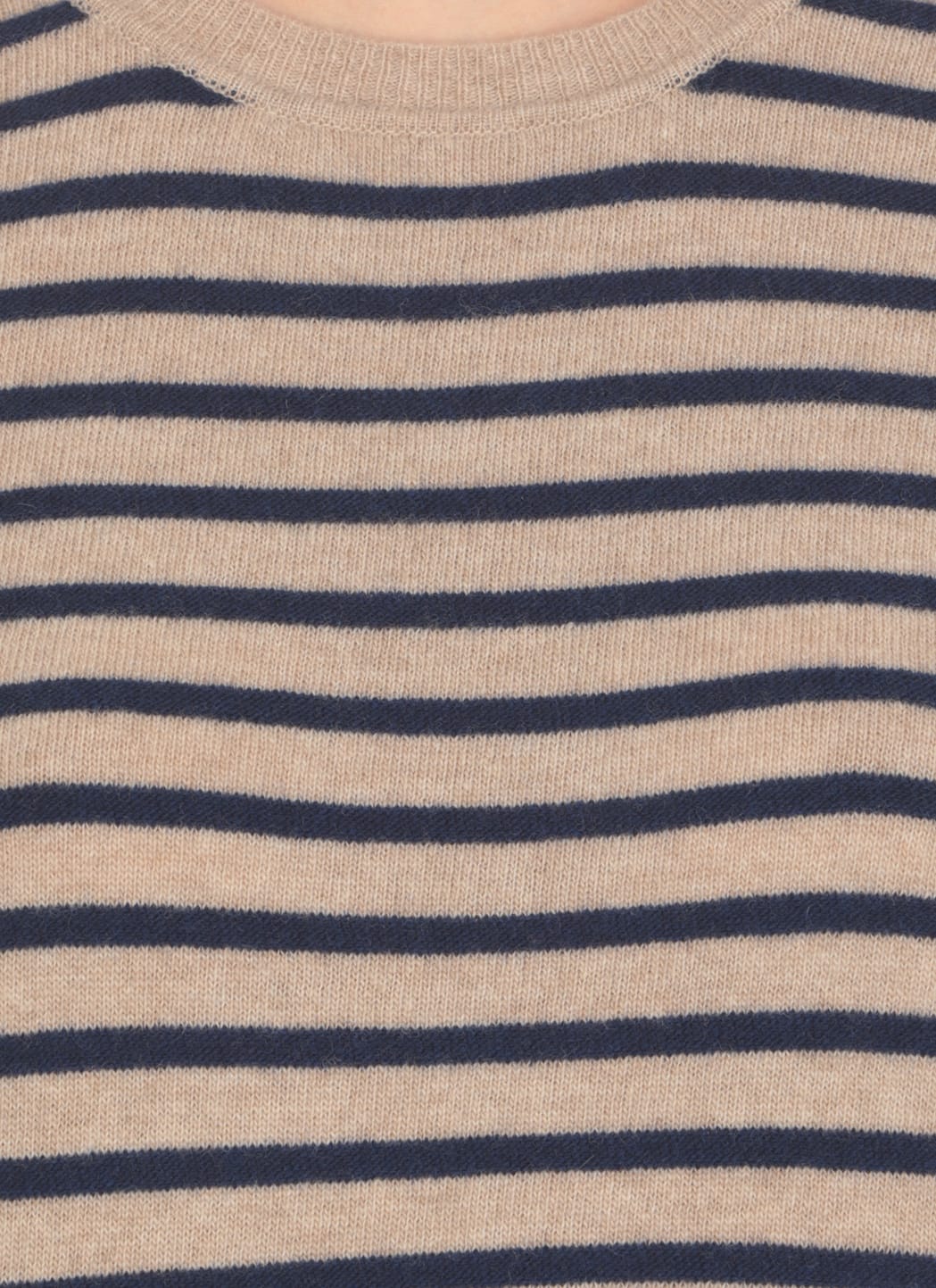 Apc Regular Fit Striped Round Neckline Sweater In Beige