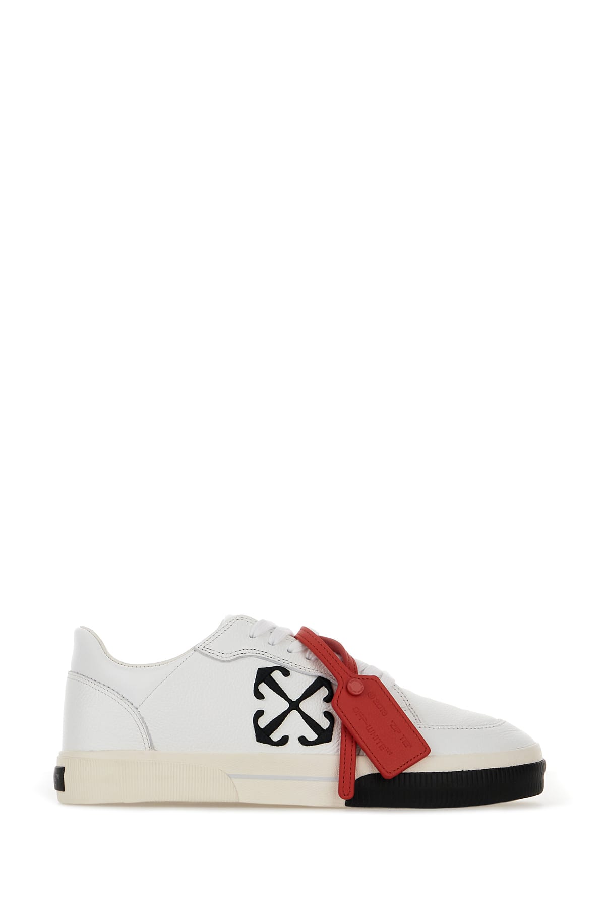 Shop Off-white White Leather Vulcanized Sneakers In White Black