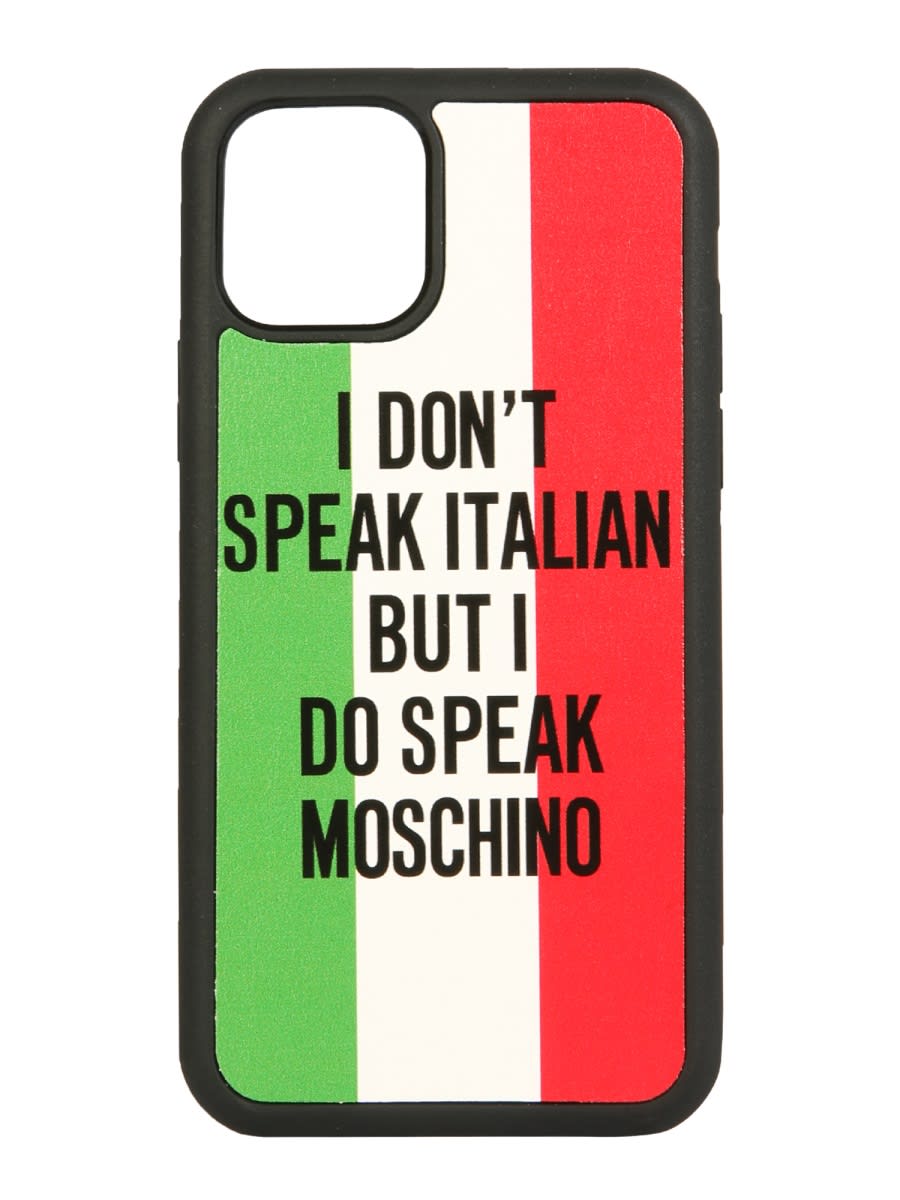 Shop Moschino Iphone 11 Pro Italian Slogan Cover In Multicolour