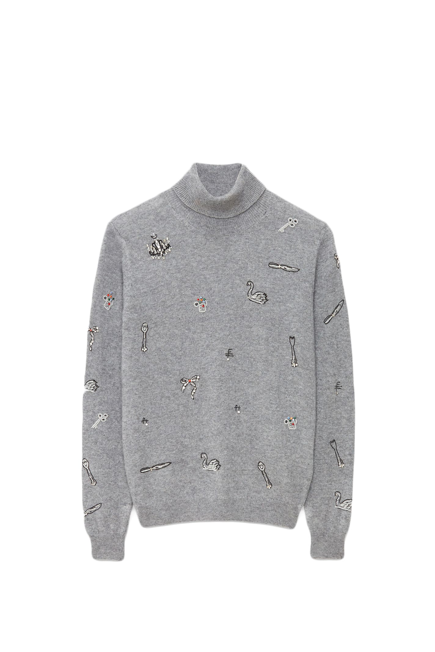 Shop Msgm Sweater In Grey