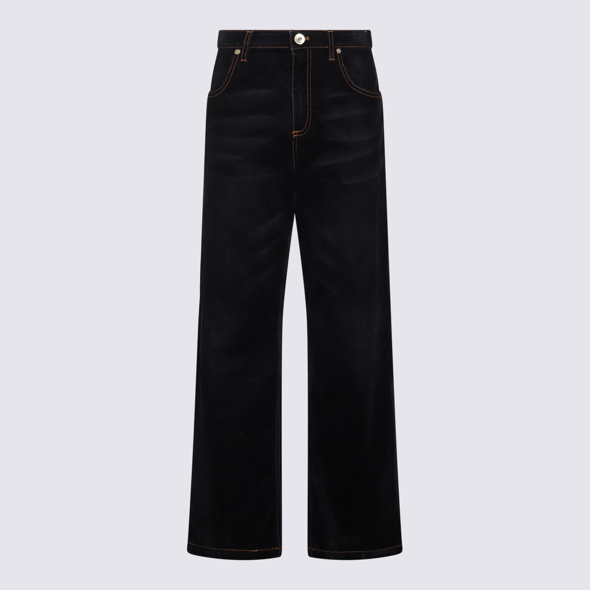 Shop Eleventy Dark Blue Cotton Denim Jeans