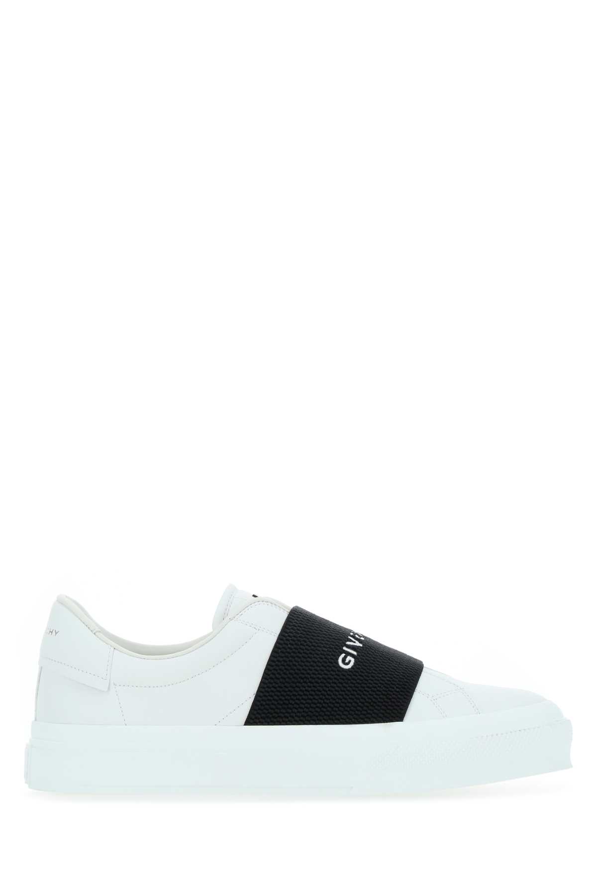 Shop Givenchy White Leather City Slip Ons In 116
