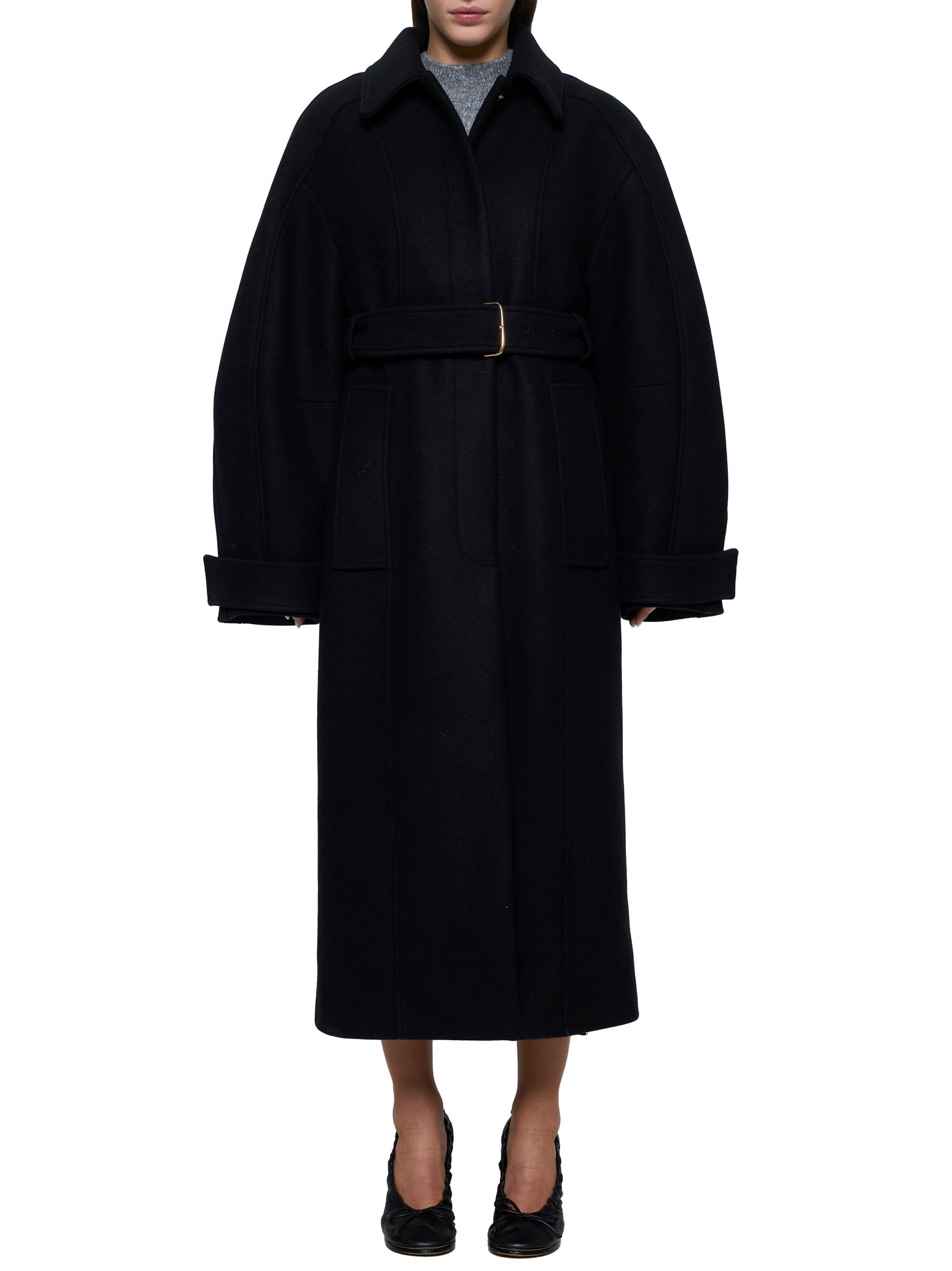 Shop Jacquemus Coat In Black