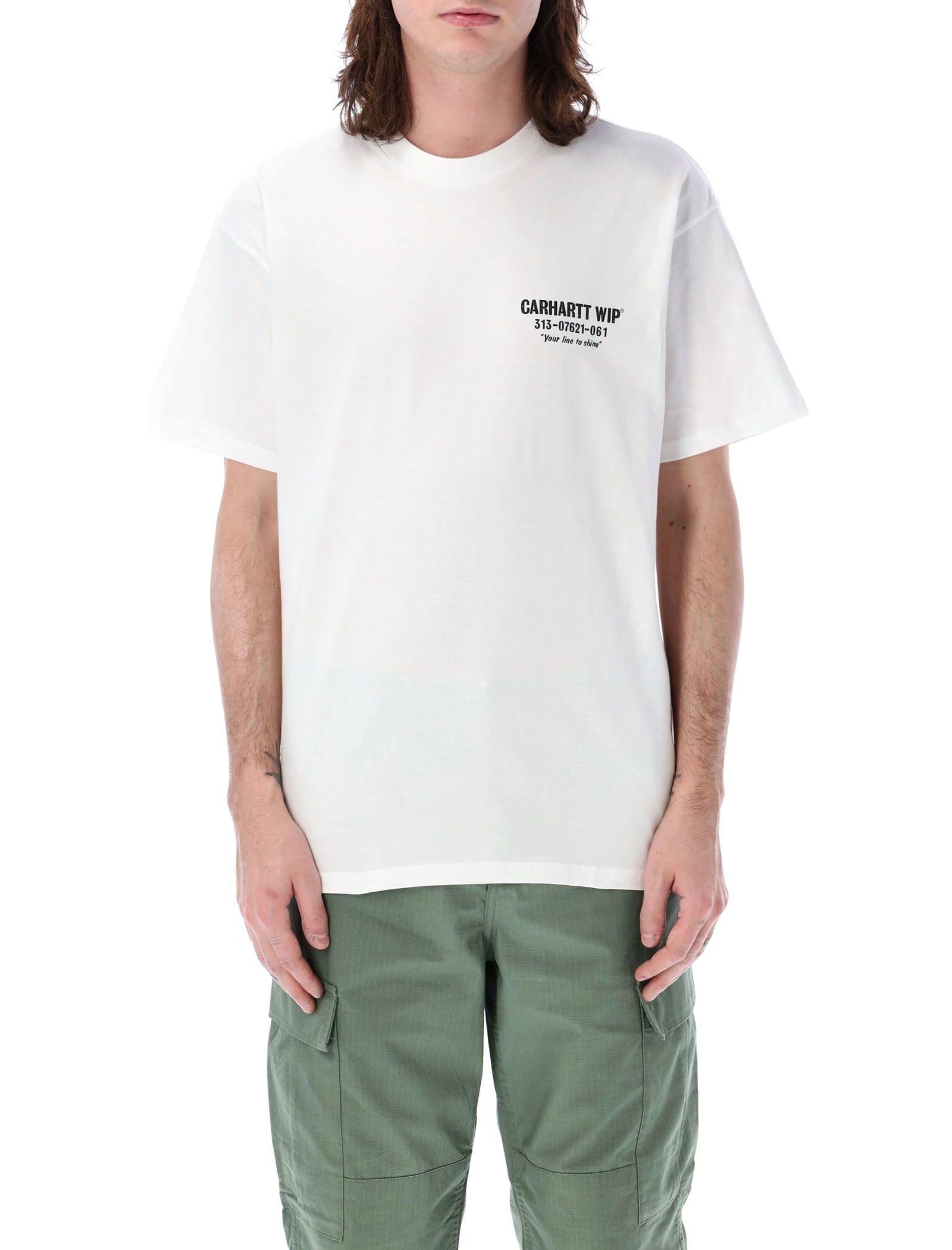 Shop Carhartt S/s Less Troubles T-shirt In White