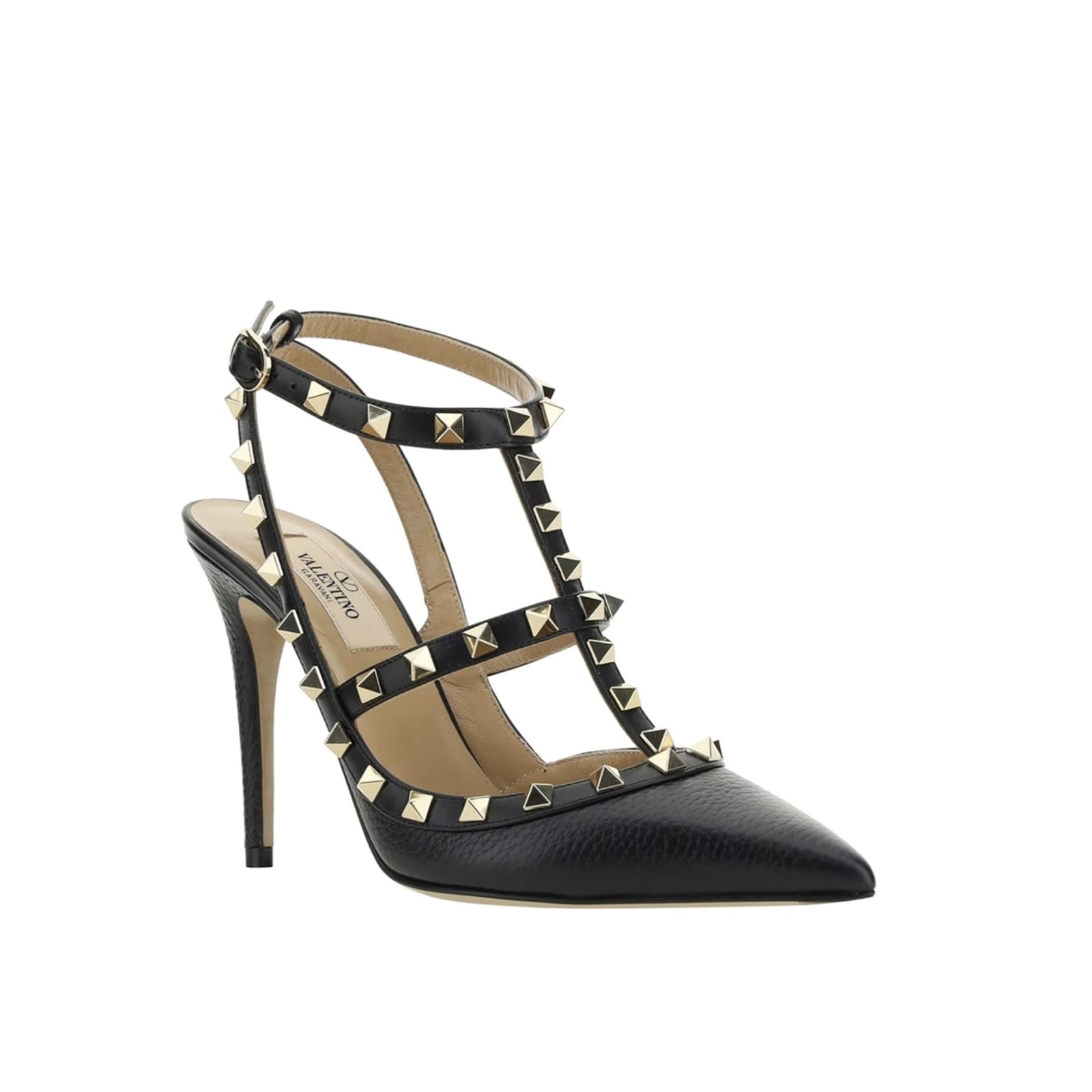 Shop Valentino Garavani Rockstud 100 Leather Pumps In Black