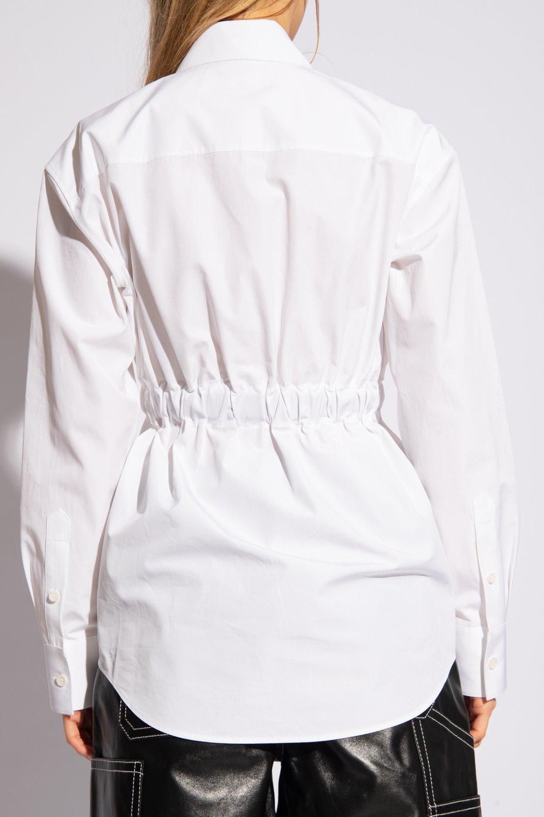 Shop Alexander Wang Belted Long-sleeve Shirt In White