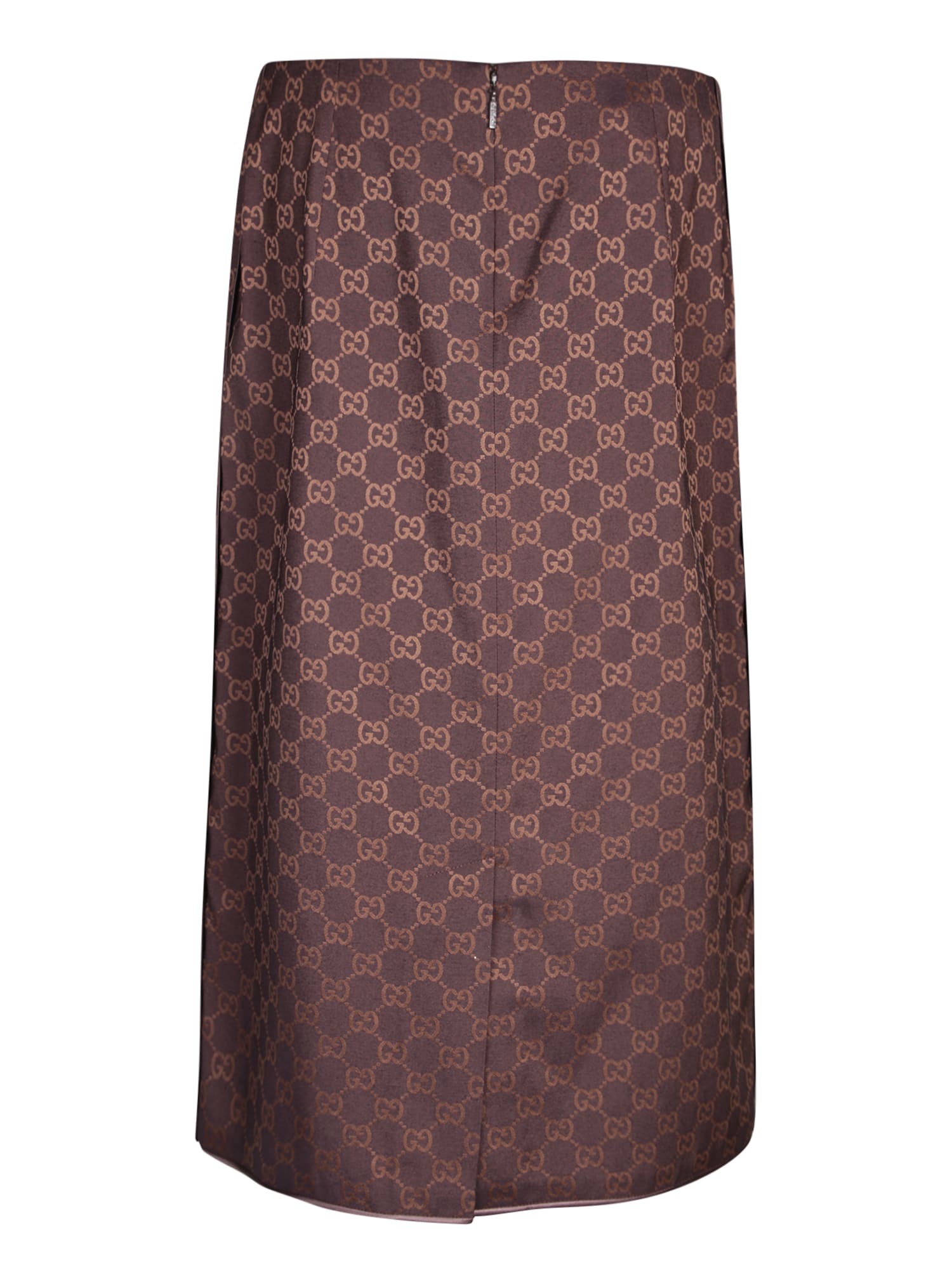 Shop Gucci Gg Viscose Skirt In Blue