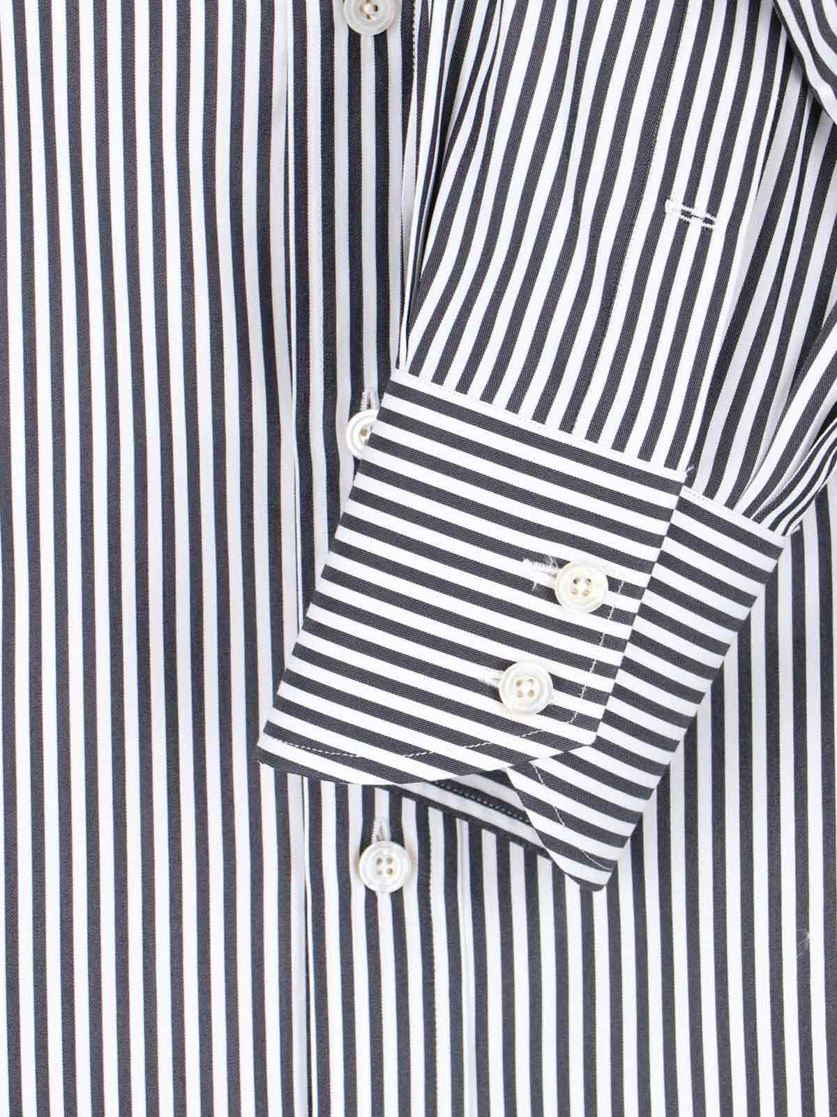 Tom Ford Striped Pattern Button-down Collar Long Sleeves Shirt