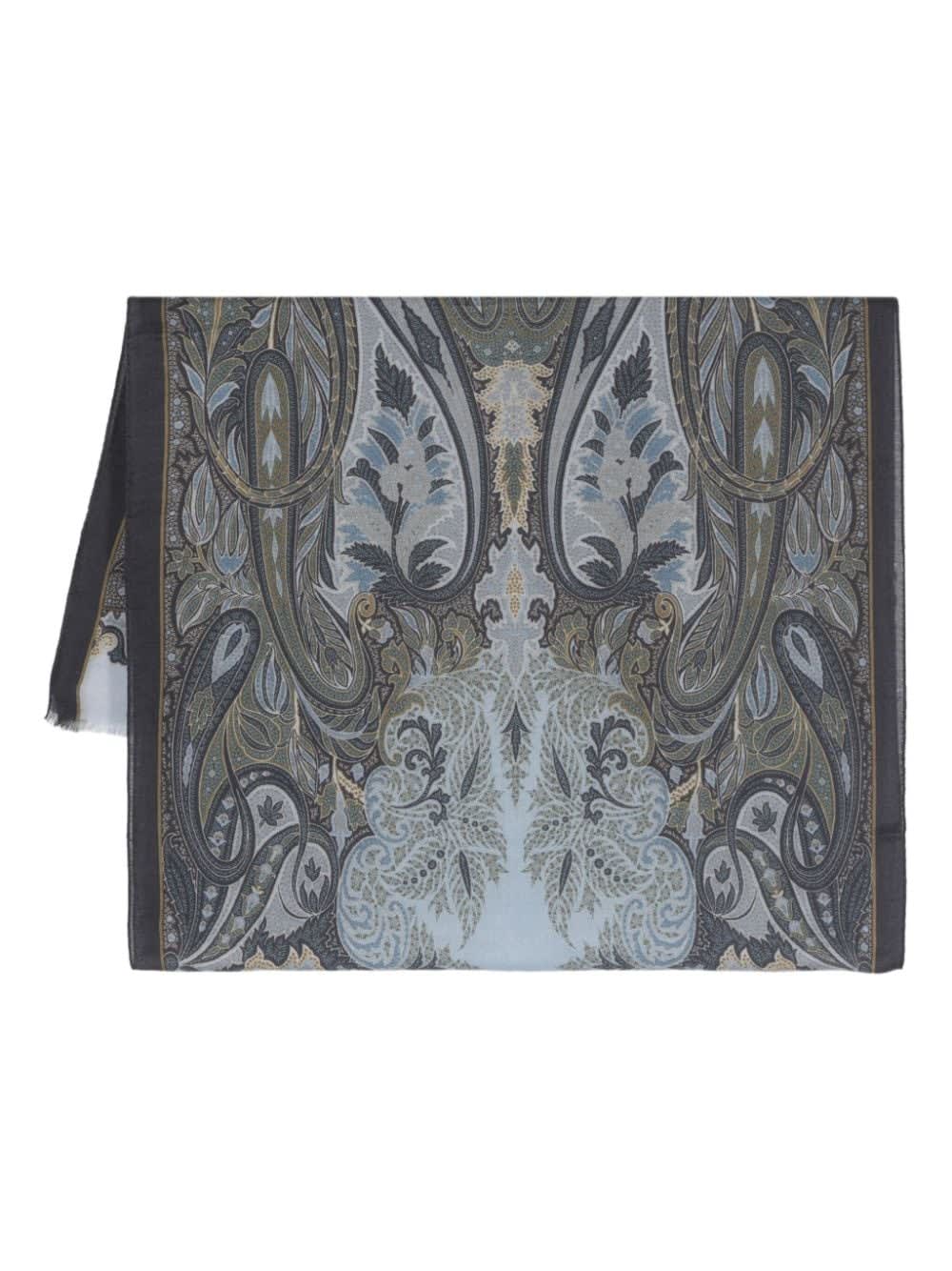 Shop Etro Scarf In Stampa F.do Azzurro