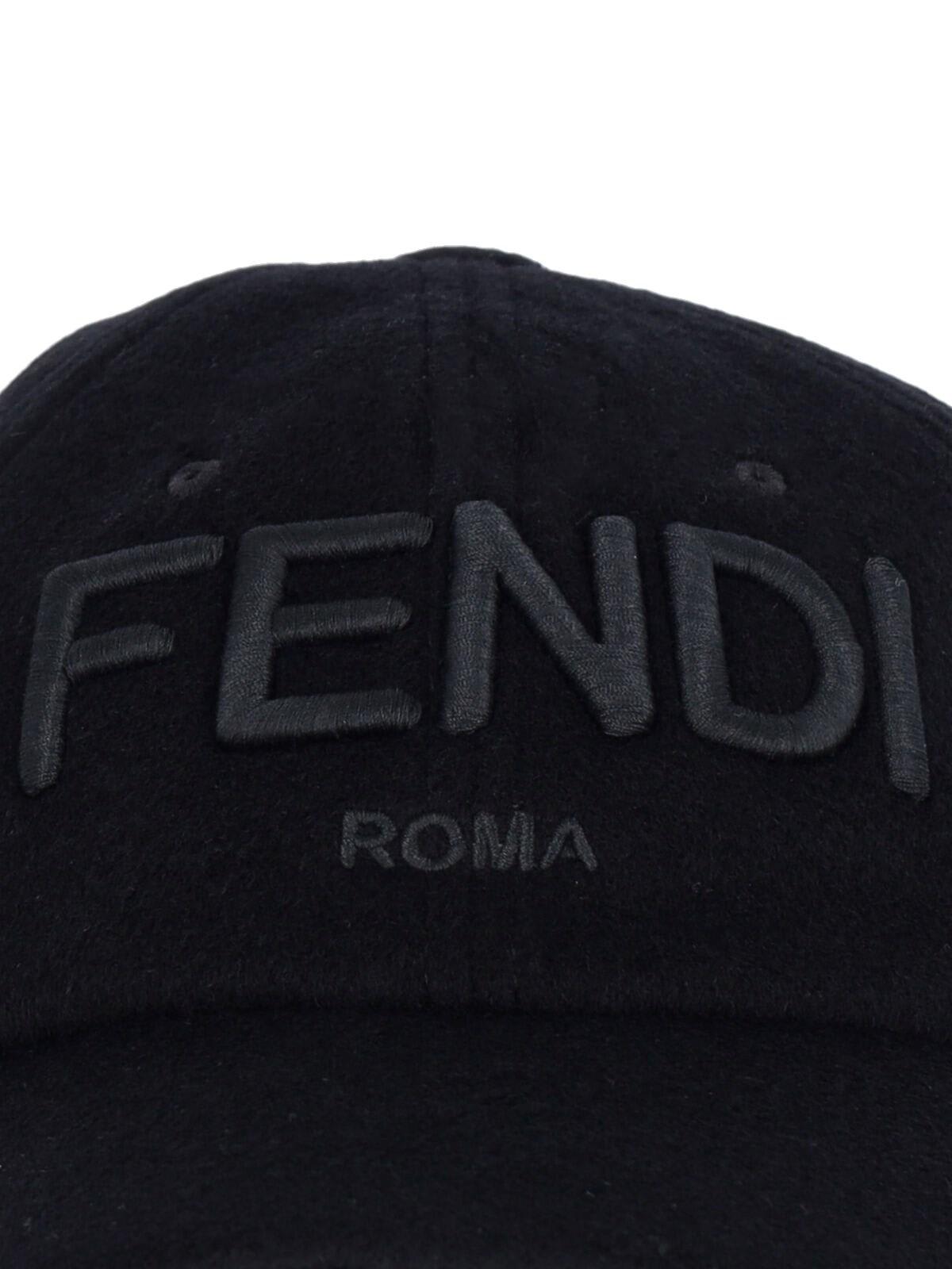 Fendi Logo Baseball Cap In Black