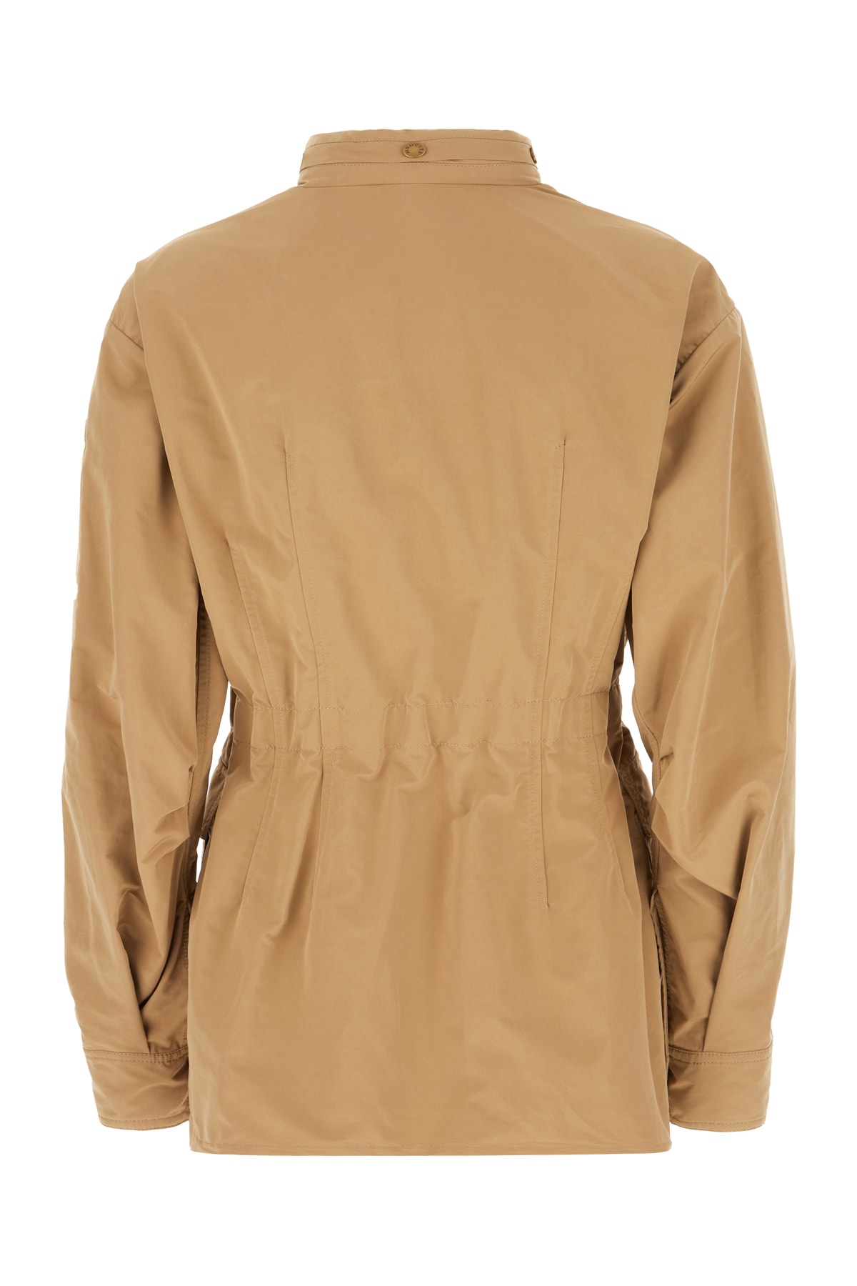 Moncler High-necked Long-sleeved Parka Coat In Beige
