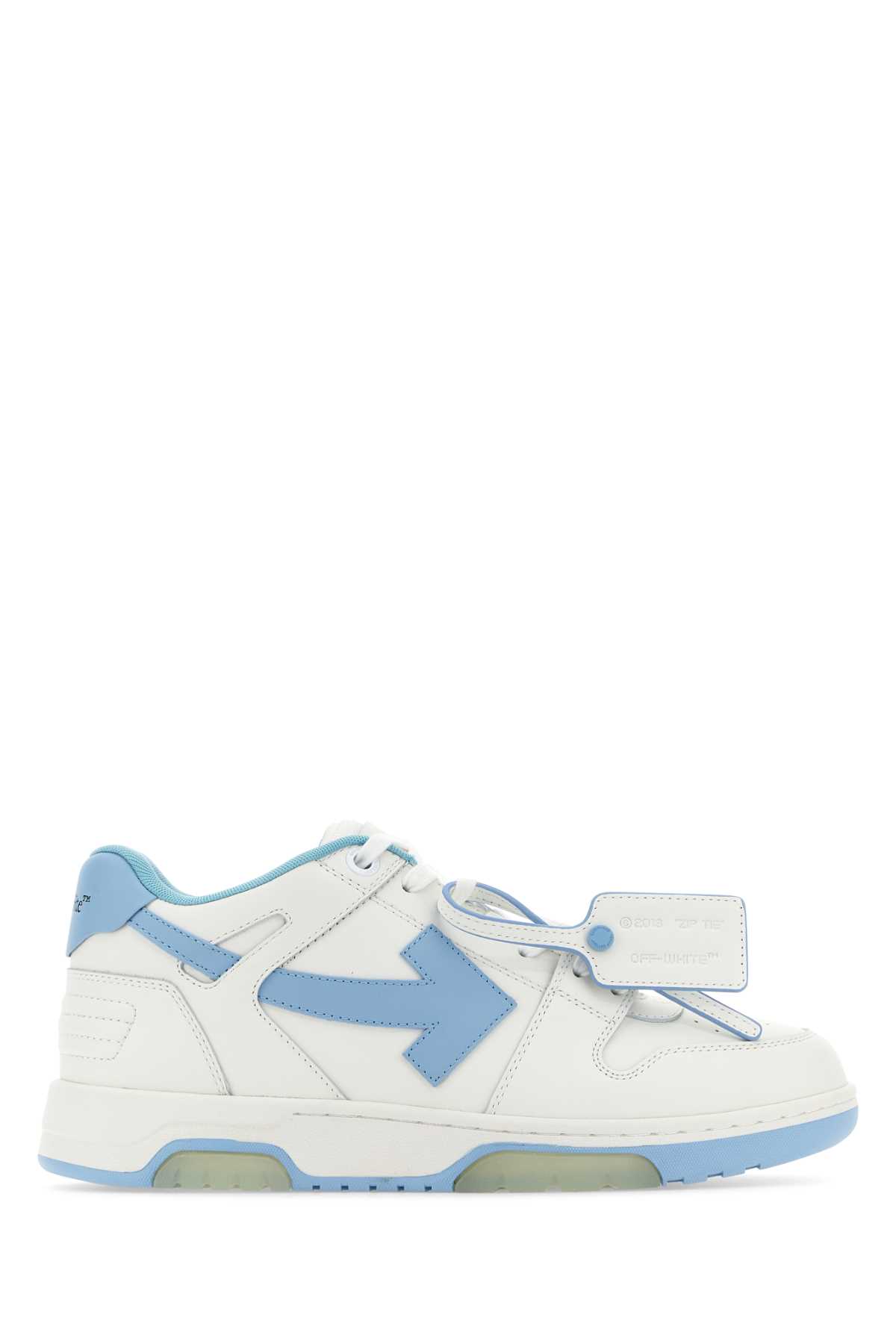 Shop Off-white White Leather Out Of Office Sneakers In Clear Blue