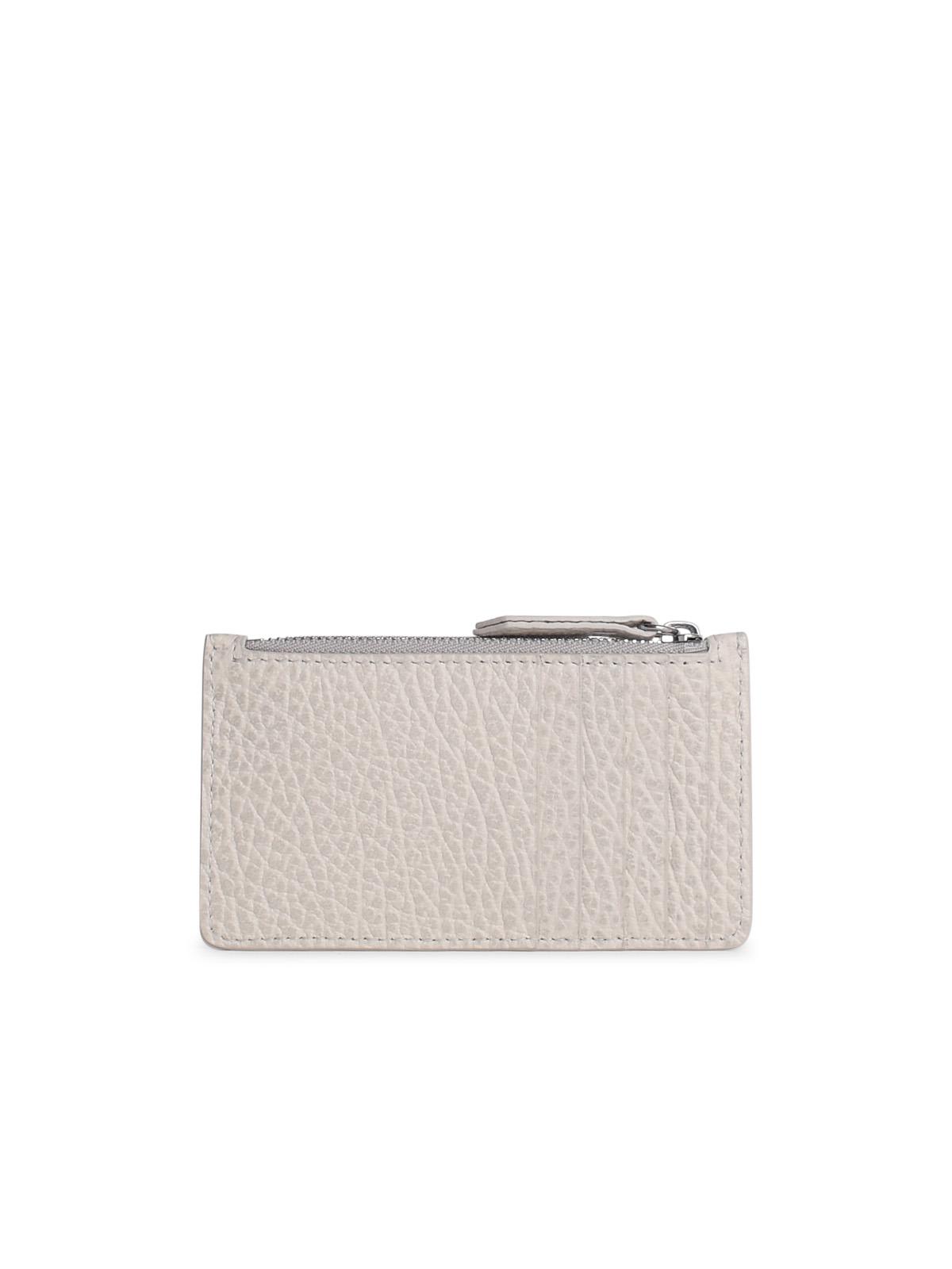 Shop Maison Margiela Ivory Leather Cardholder