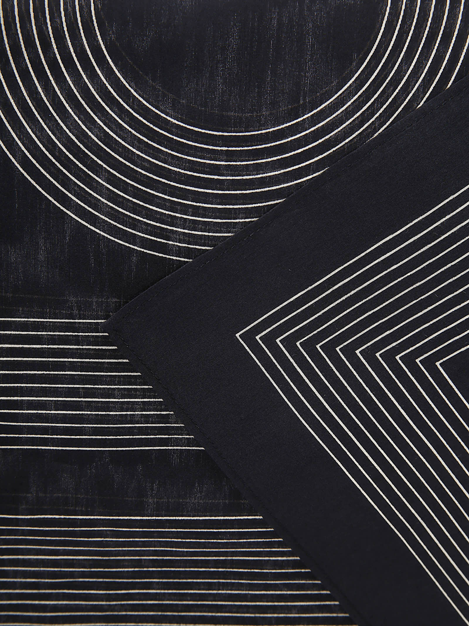 Striped monogram cotton silk scarf crème – Totême
