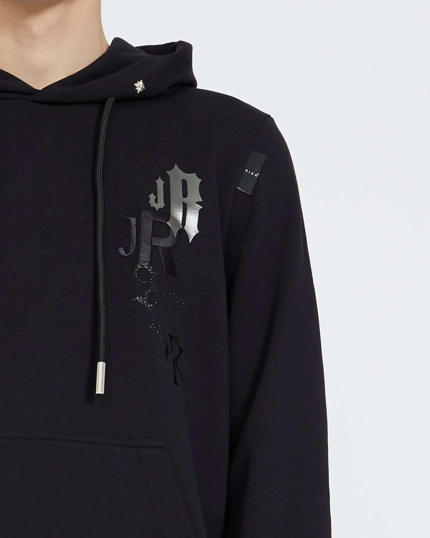 Shop John Richmond Hoodie With Back Print In Nero